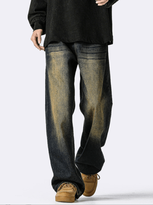 Japanese Brand × Jean Retro distressed washed American straight-leg casual jeans Size US 34 / EU 50 - 1 Thumbnail