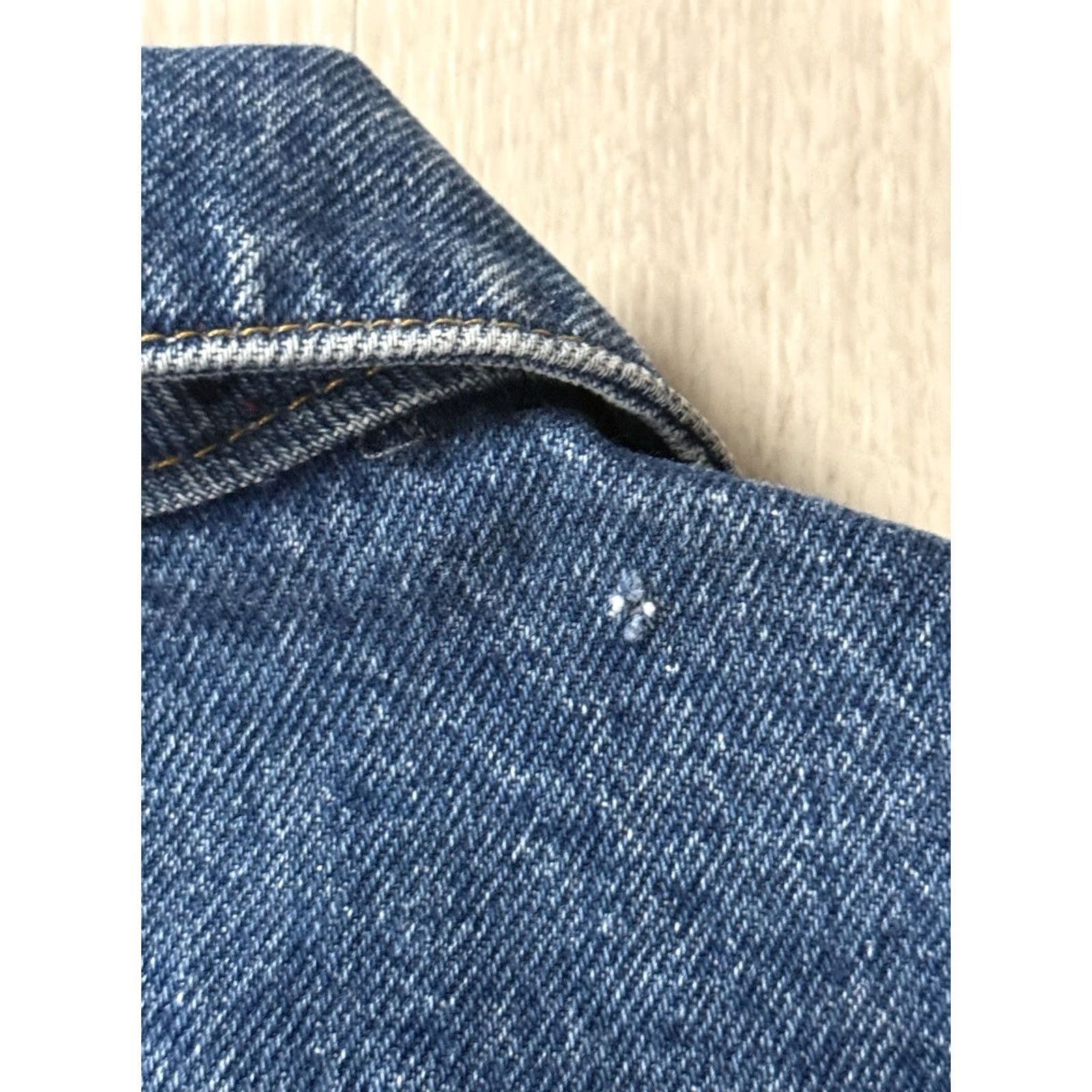 CO VINTAGE Lauren Jeans Co. Denim Chore Jacket Medium Women’s 90s Utility Barn Coat Blue Long Sleeve Button Pockets Logo Size 32" / US 10 / IT 46 - 7 Thumbnail