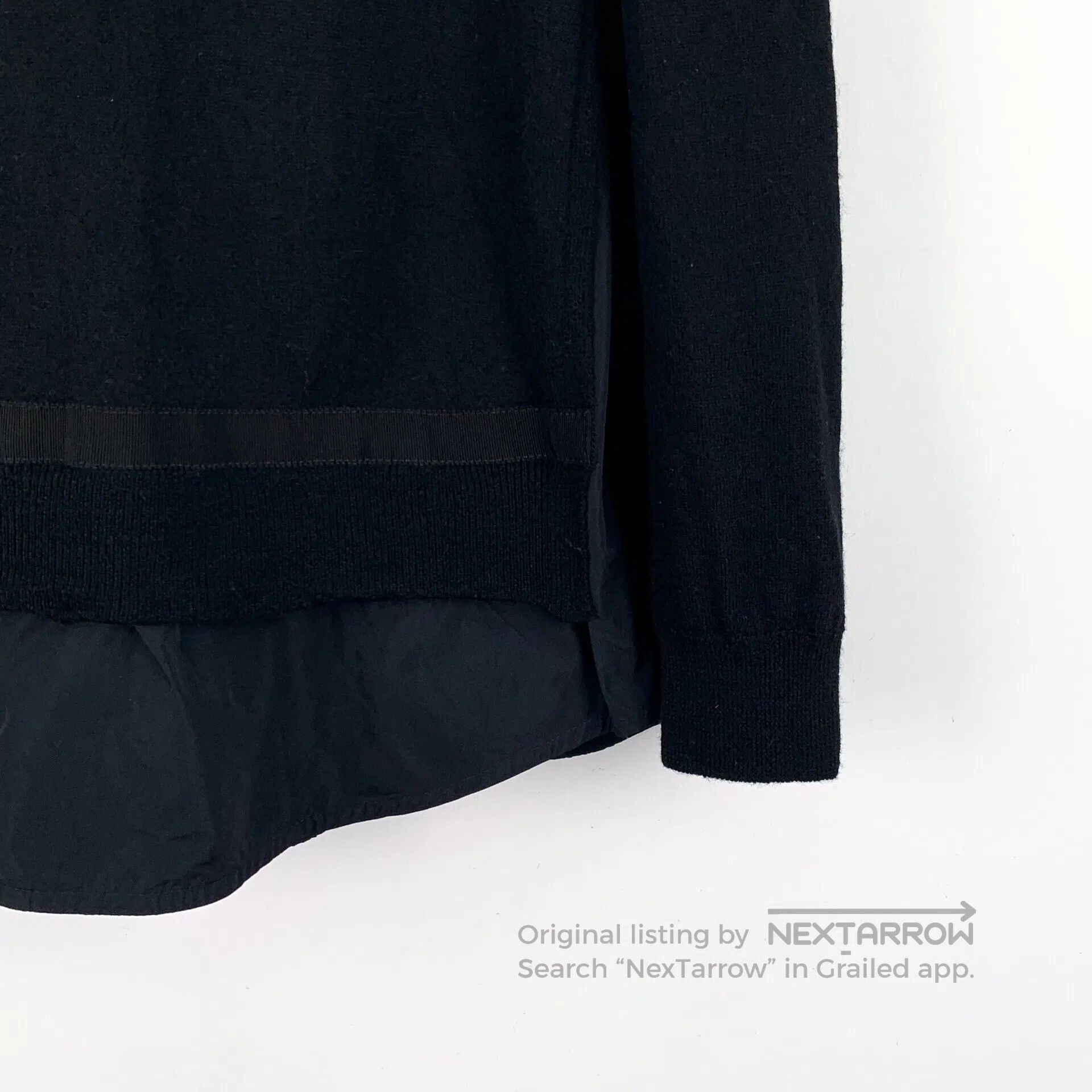 Moncler Moncler Black logo applique wool long-sleeve sweatshirt| Size US M / EU 48-50 / 2 - 4 Thumbnail