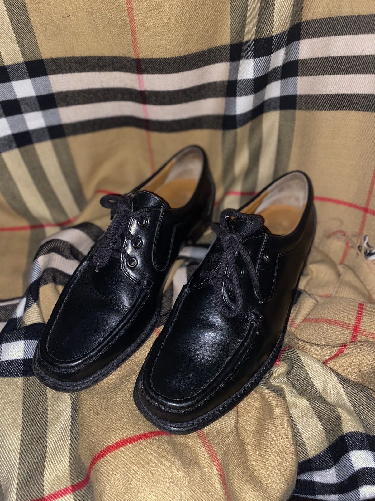 American Classics x Archival Clothing Greve Glossy Mohawk Leather Derby Shoes Boots in Black (Size 9)