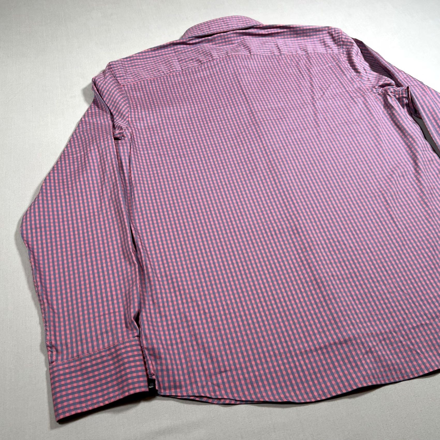 Faherty Faherty Mens L Pink Blue Gingham Check Button Up Long Sleeve Movement Shirt Size US L / EU 52-54 / 3 - 7 Thumbnail