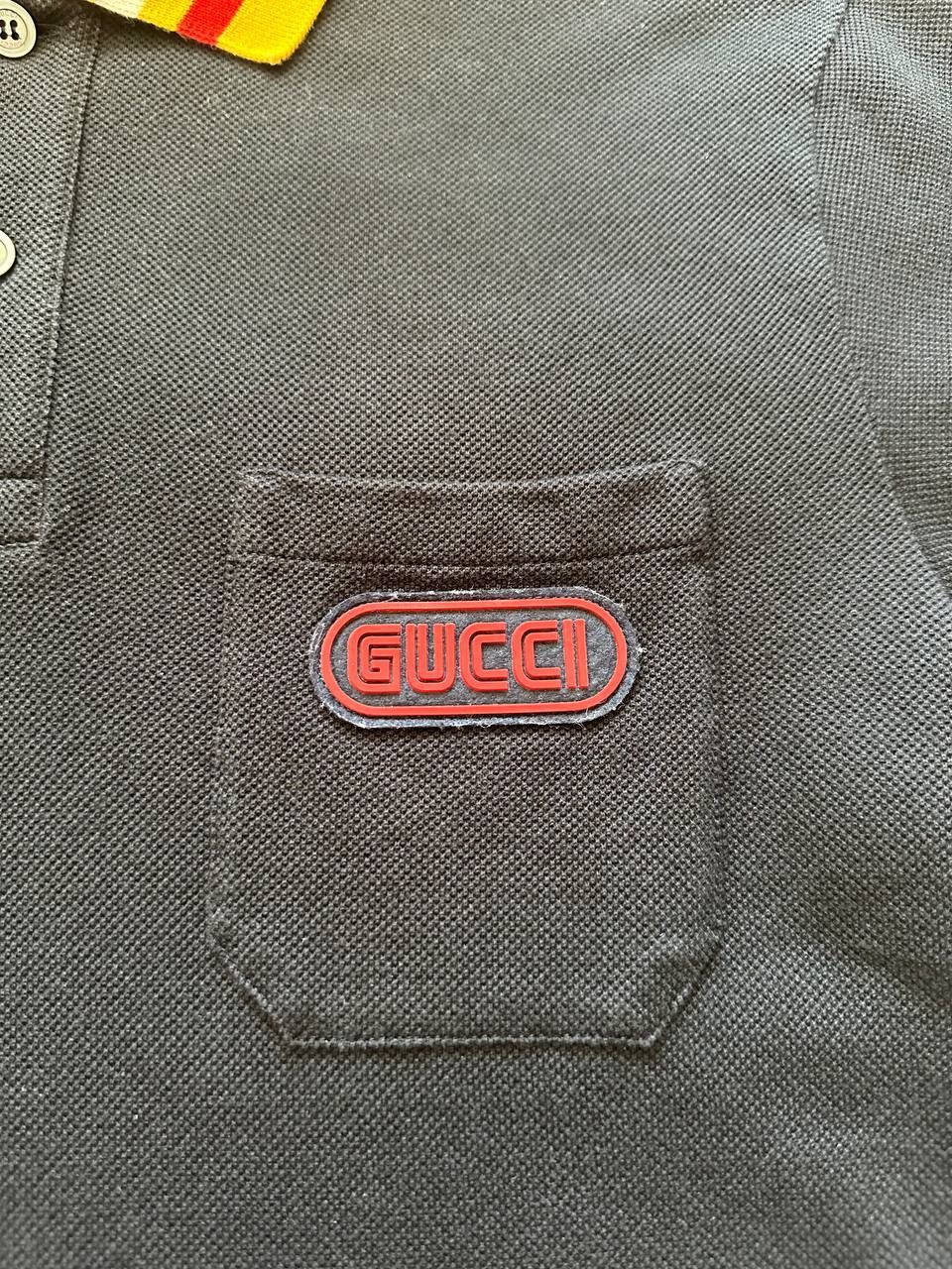 Gucci Gucci Black Polo Shirt with Colorful Collar Size US M / EU 48-50 / 2 - 3 Thumbnail