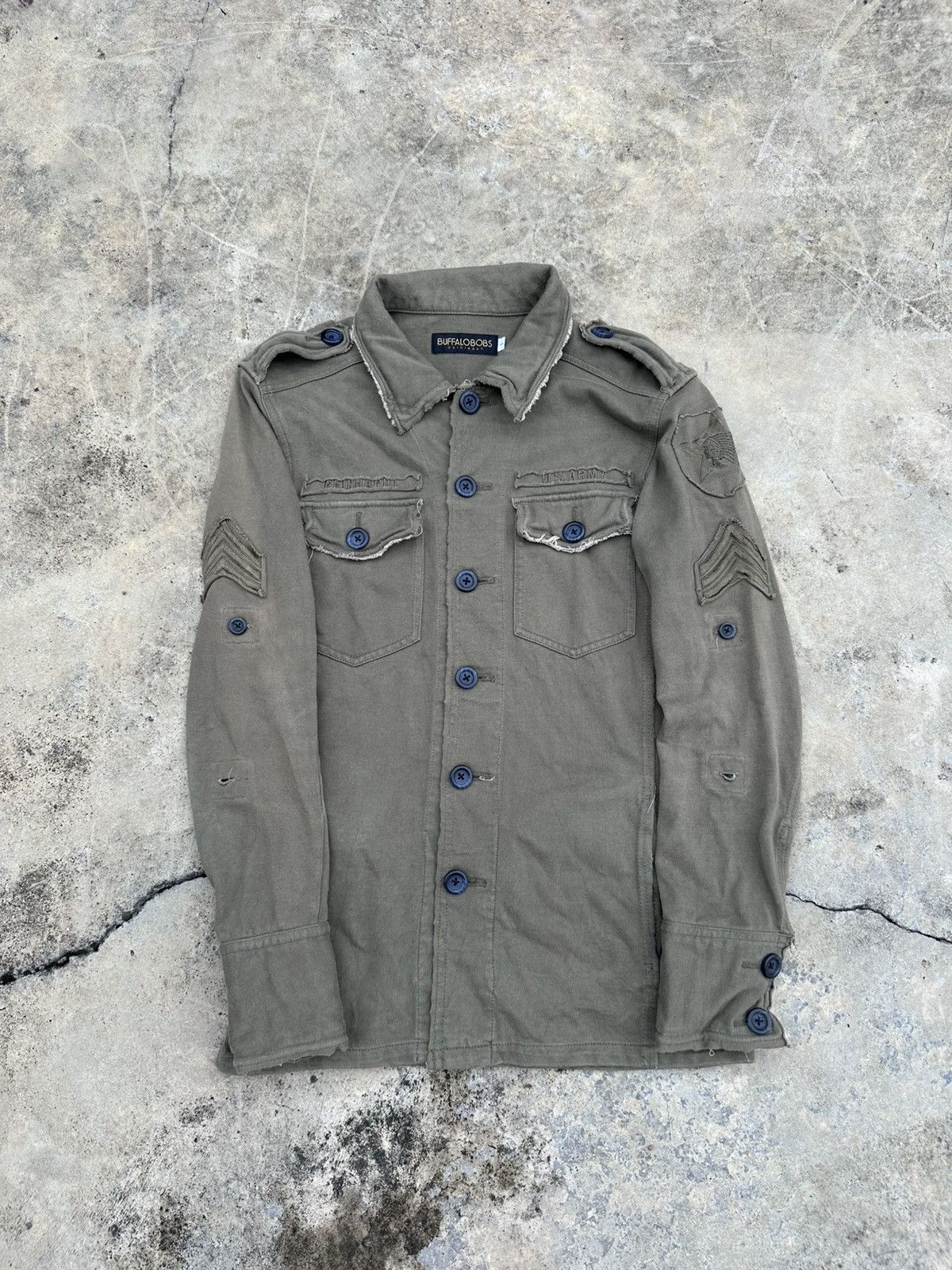 BUFFALO BOBS Buffalo Bobs Olive Green Military Button-up Shirt Size US S / EU 44-46 / 1 - 1 Thumbnail