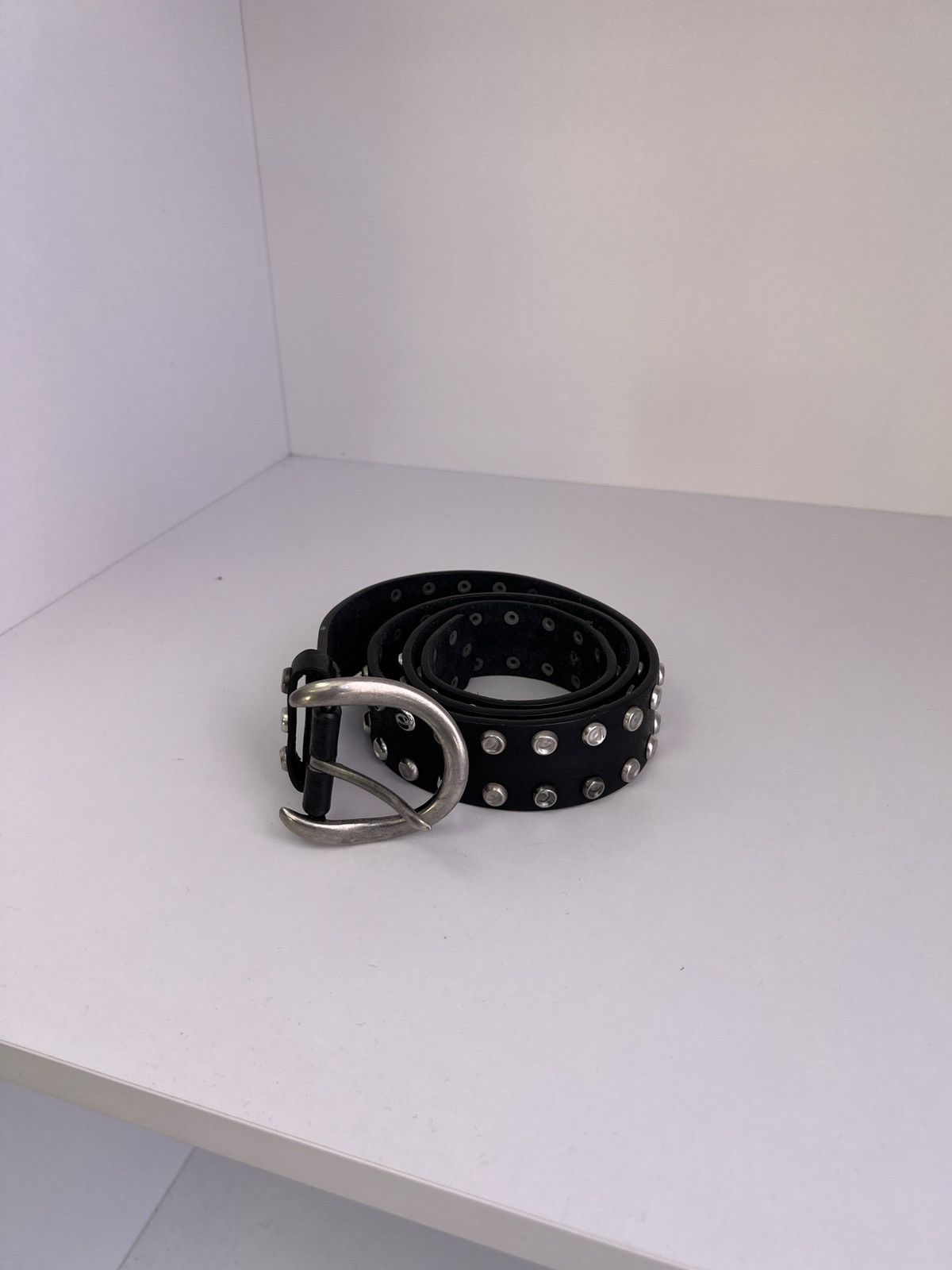Japanese Brand × Vintage Vintage Y2K Archival Black Leather Belt Size ONE SIZE - 2 Thumbnail