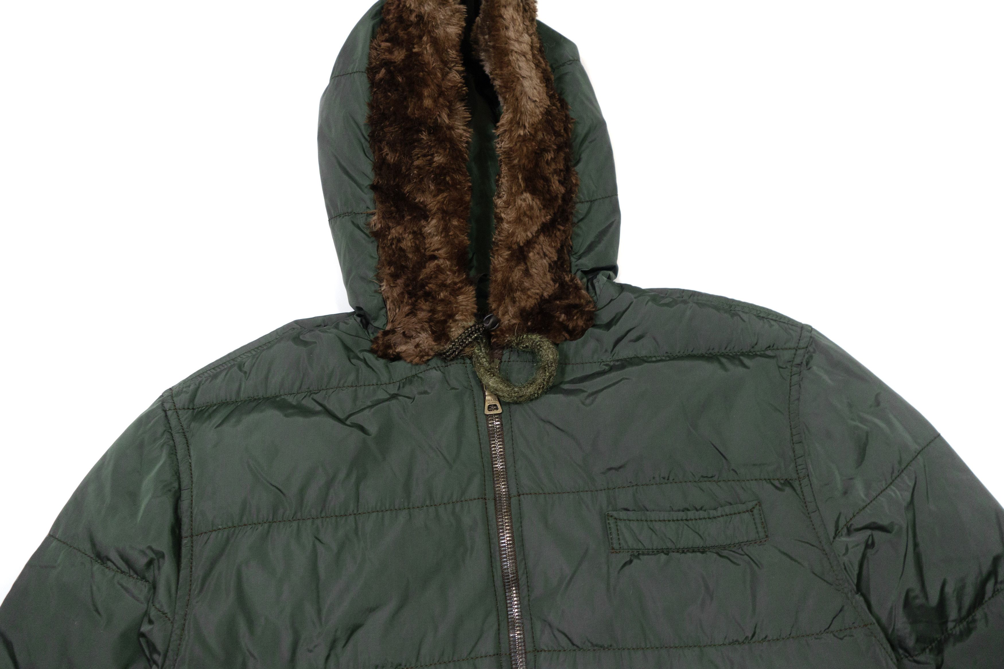 Prada 00s Quilted Nylon Down Beaver Fur Trim Parka Jacket Archive Size L / US 10 / IT 46 - 3 Thumbnail
