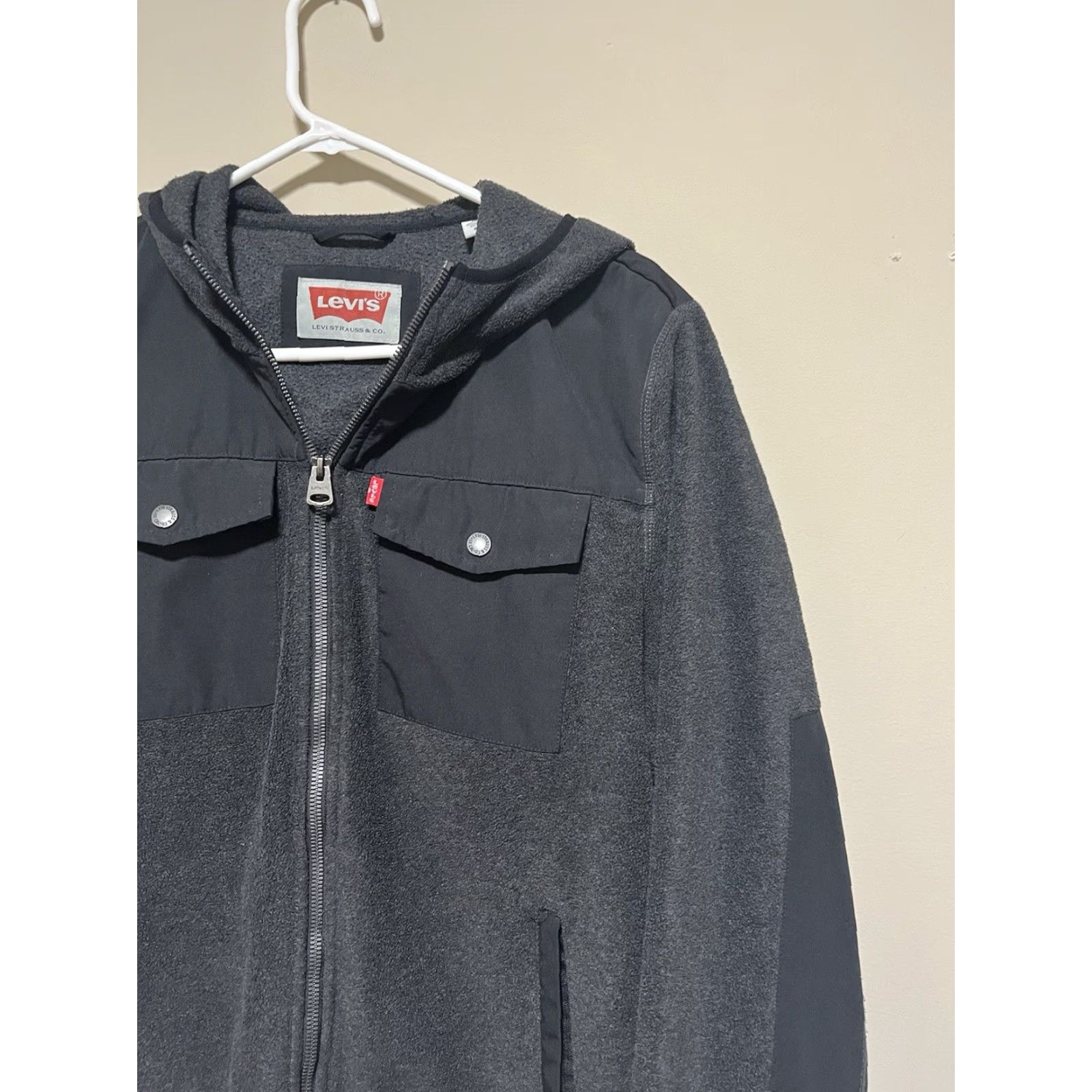 Levi's Levi's Jacket Black Fleece Utility Coat Full Zip Hooded Pockets Mens Medium Size US M / EU 48-50 / 2 - 5 Thumbnail
