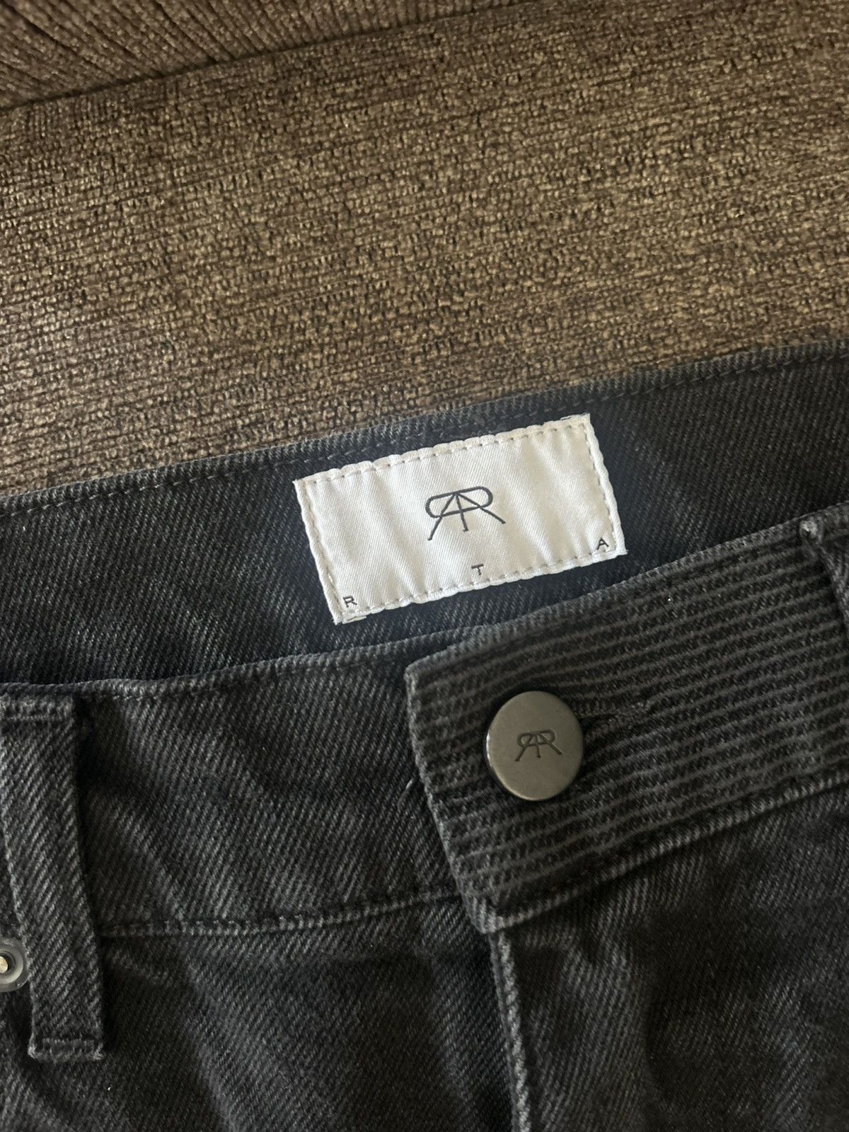 Rta RTA Brand Black Logo Jean Size US 31 - 5 Thumbnail