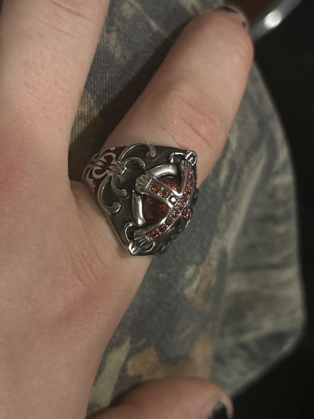 Other Silver and Red Gothic Ring Size ONE SIZE - 4 Thumbnail