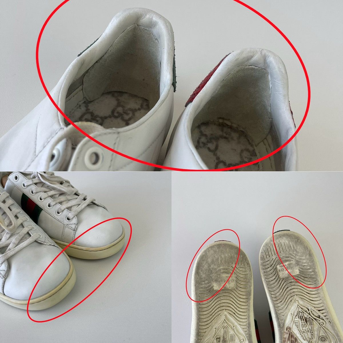 Gucci Gucci Ace Bee Embroidered Trainers Leather Sneakers White Size US 8 / IT 38 - 16 Thumbnail