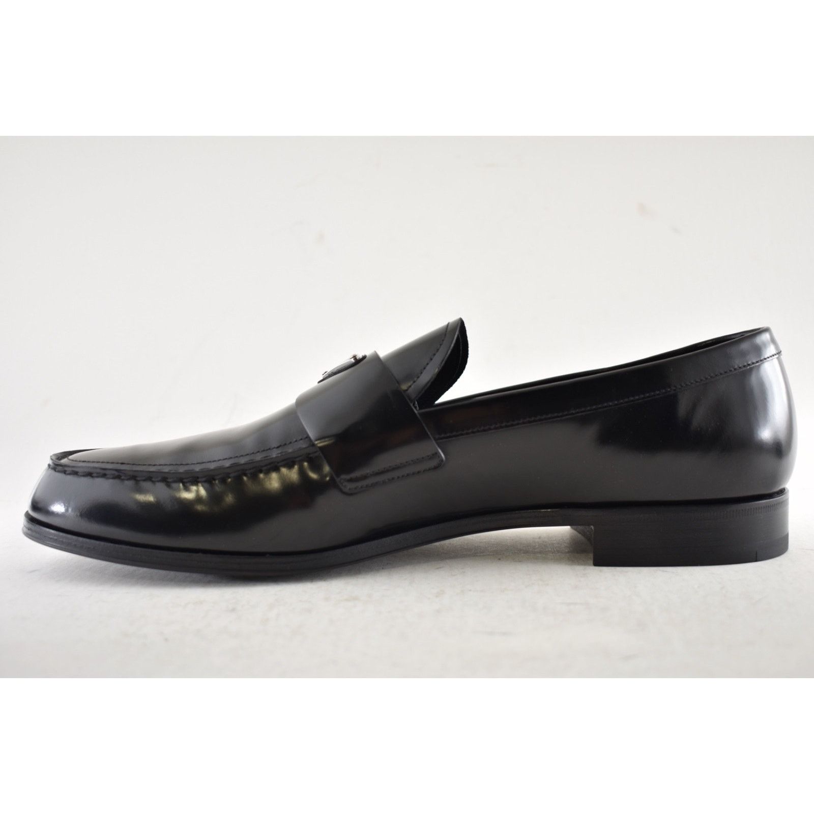 Prada Prada Black Brushed Leather Triangle Loafer US 13 Size US 13 / EU 46 - 15 Thumbnail