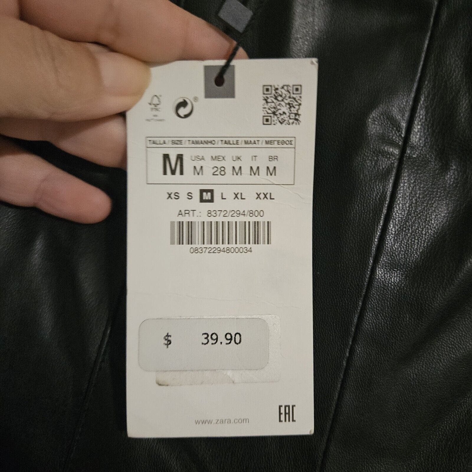 Zara Zara Pleather Leggings Nwt Size Mediun Sexy Date Night zip Size 30" / US 8 / IT 44 - 5 Thumbnail