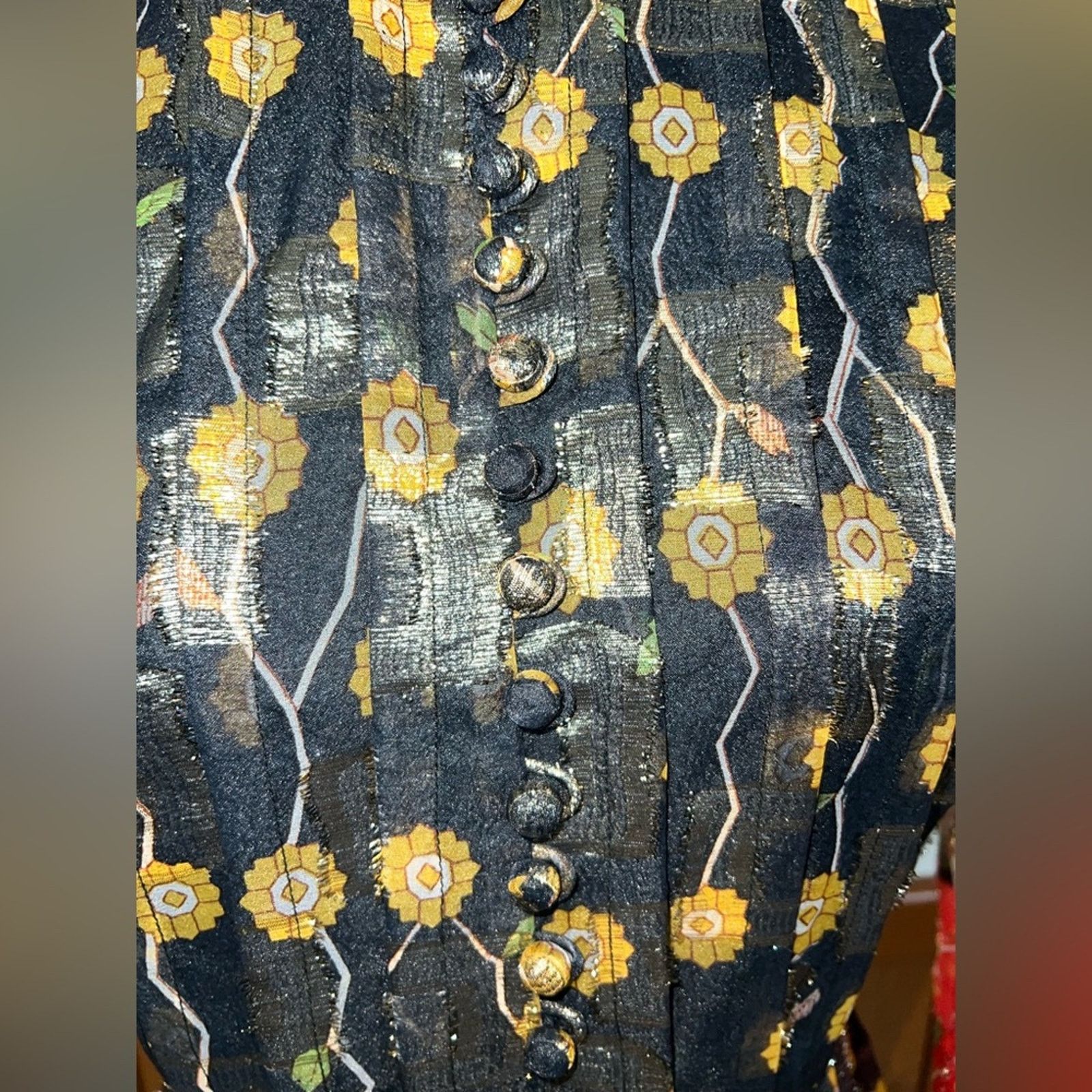 Vintage Vintage 1970s Couture Designer I.Magnin Silk Evening Gown! Size L / US 10 / IT 46 - 5 Thumbnail