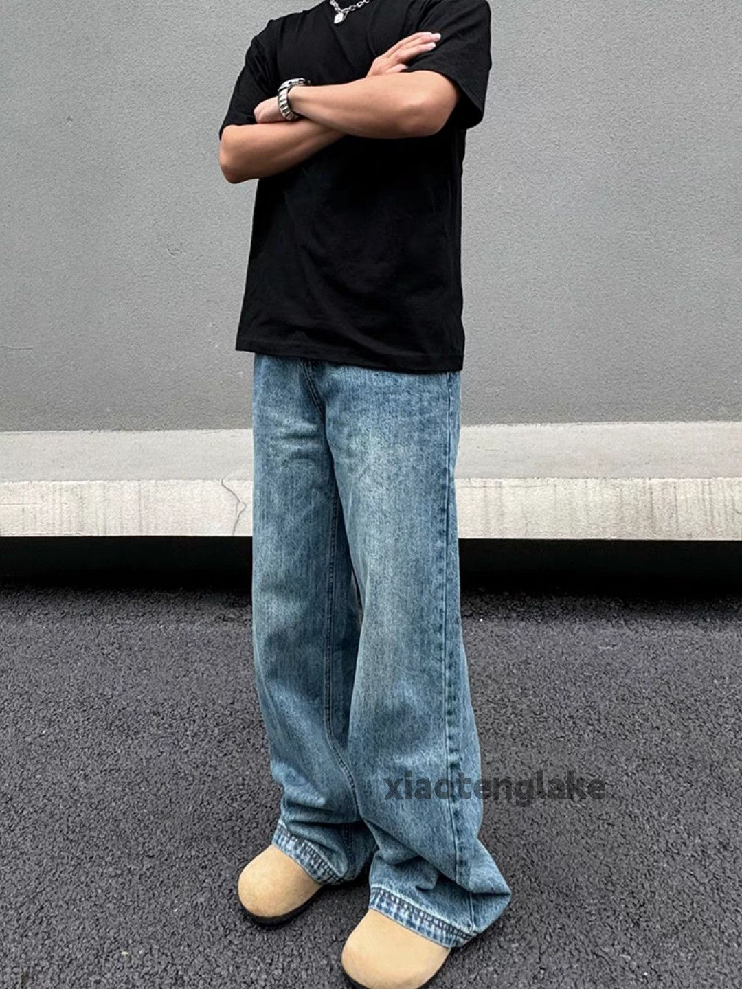 Jean × Vintage washed faded cleanfit y2k loose baggy yuppie jeans Size US 30 / EU 46 - 1 Thumbnail