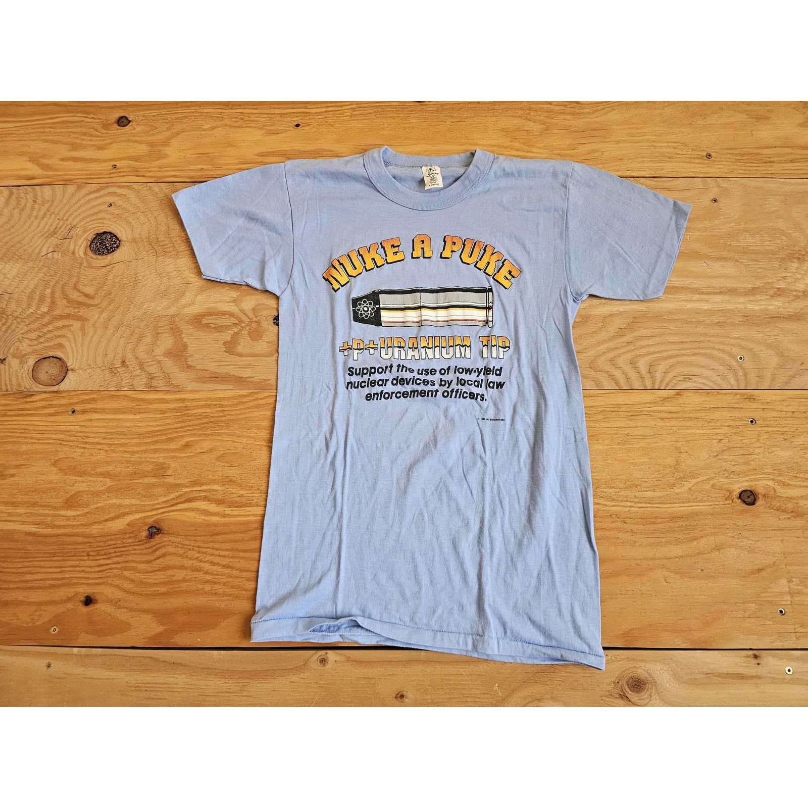 Other 80s Nuke A Puke Blue Yellow T-shirt Sz M Funny Size US M / EU 48-50 / 2 - 1 Thumbnail