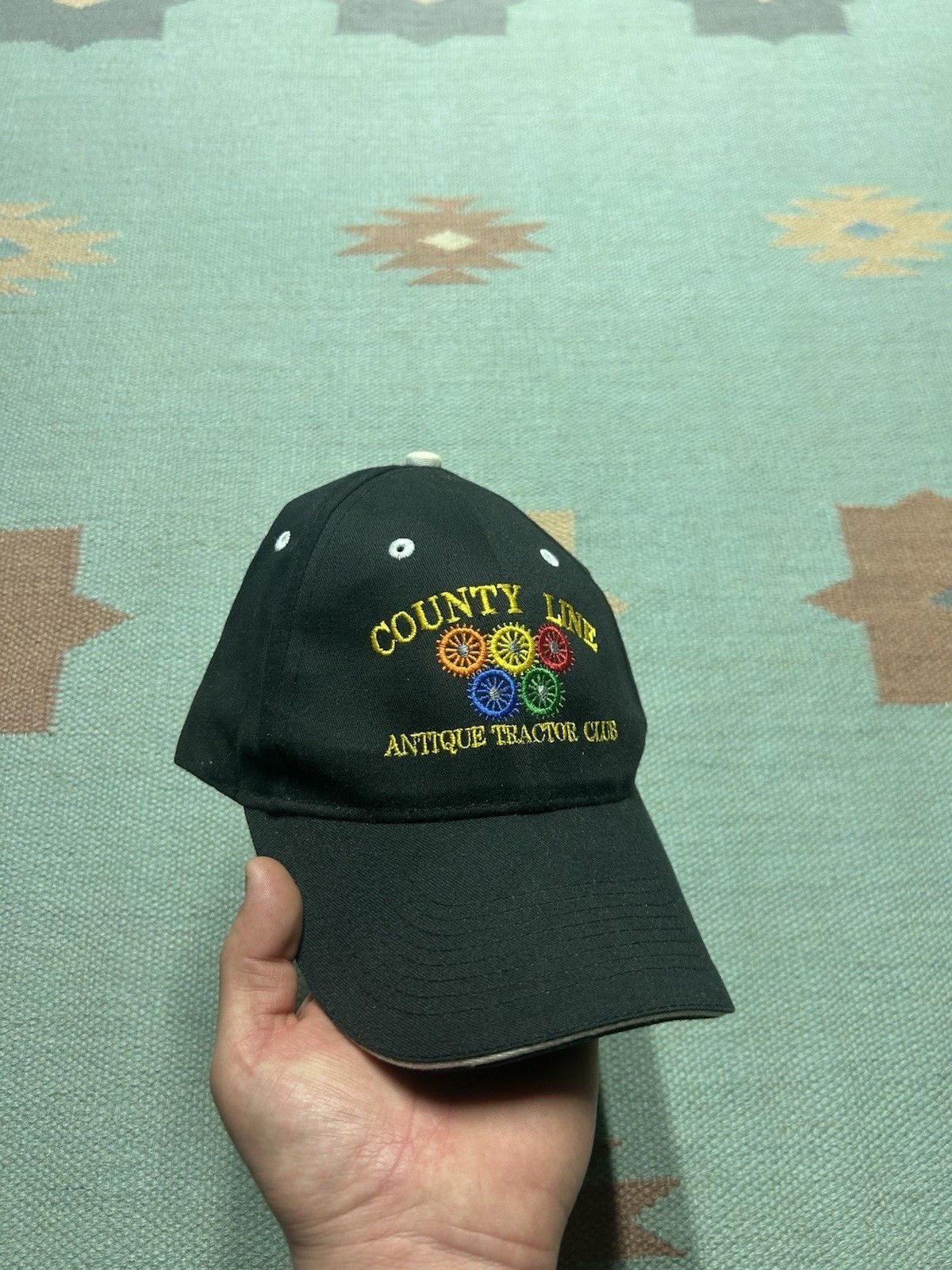 Vintage Vintage strapback hat county line antique tractor club black Size ONE SIZE - 1 Thumbnail
