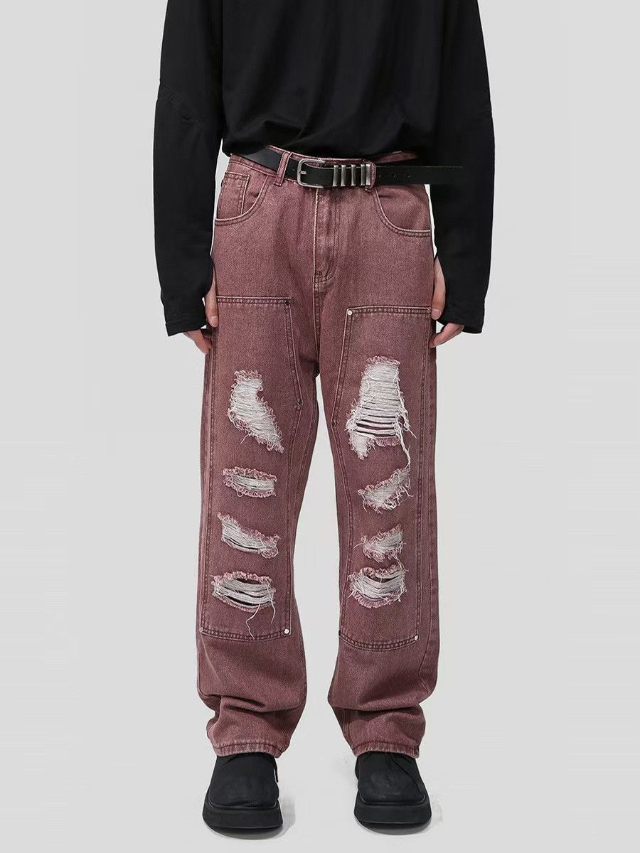 Japanese Brand × Jean Vintage High Street Patch Hip Hop Jeans Size US 33 - 1 Thumbnail