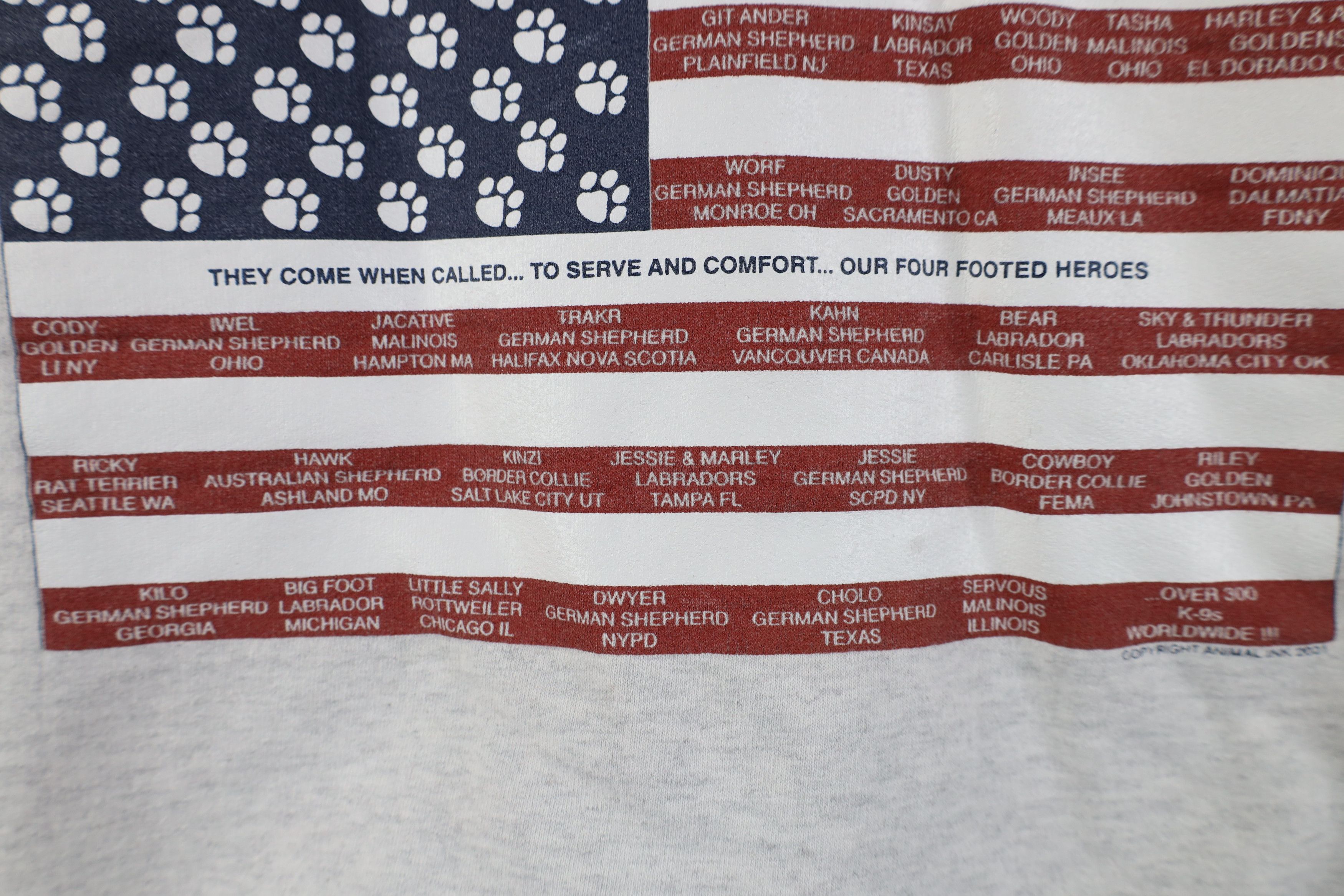 Vintage Vintage Y2K 2001 K9 Dog Memorial USA Flag Sweatshirt Size XL / US 12-14 / IT 48-50 - 6 Thumbnail