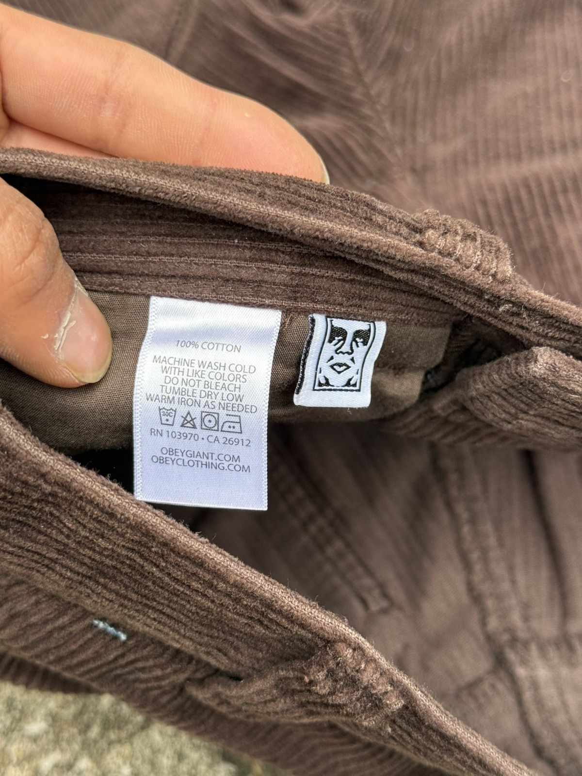 Obey Obey Carpenter Relaxed Fit Faded Corduroy Brown Pants Size US 28 / EU 44 - 6 Thumbnail
