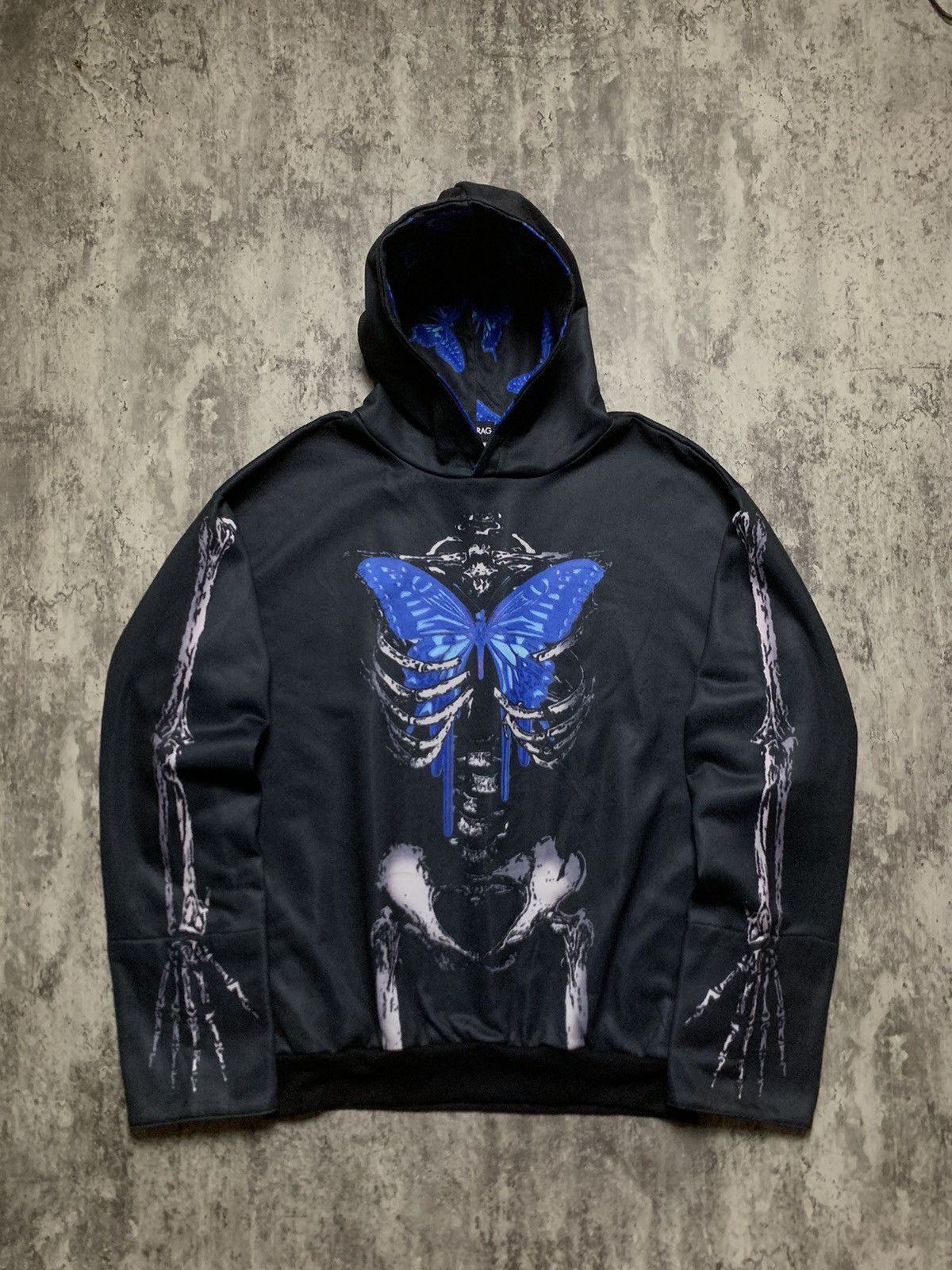 Japanese Brand Acdc Rag X Ray Skull Bones Psychedelic Butterfly Vkei Style Size ONE SIZE - 1 Thumbnail