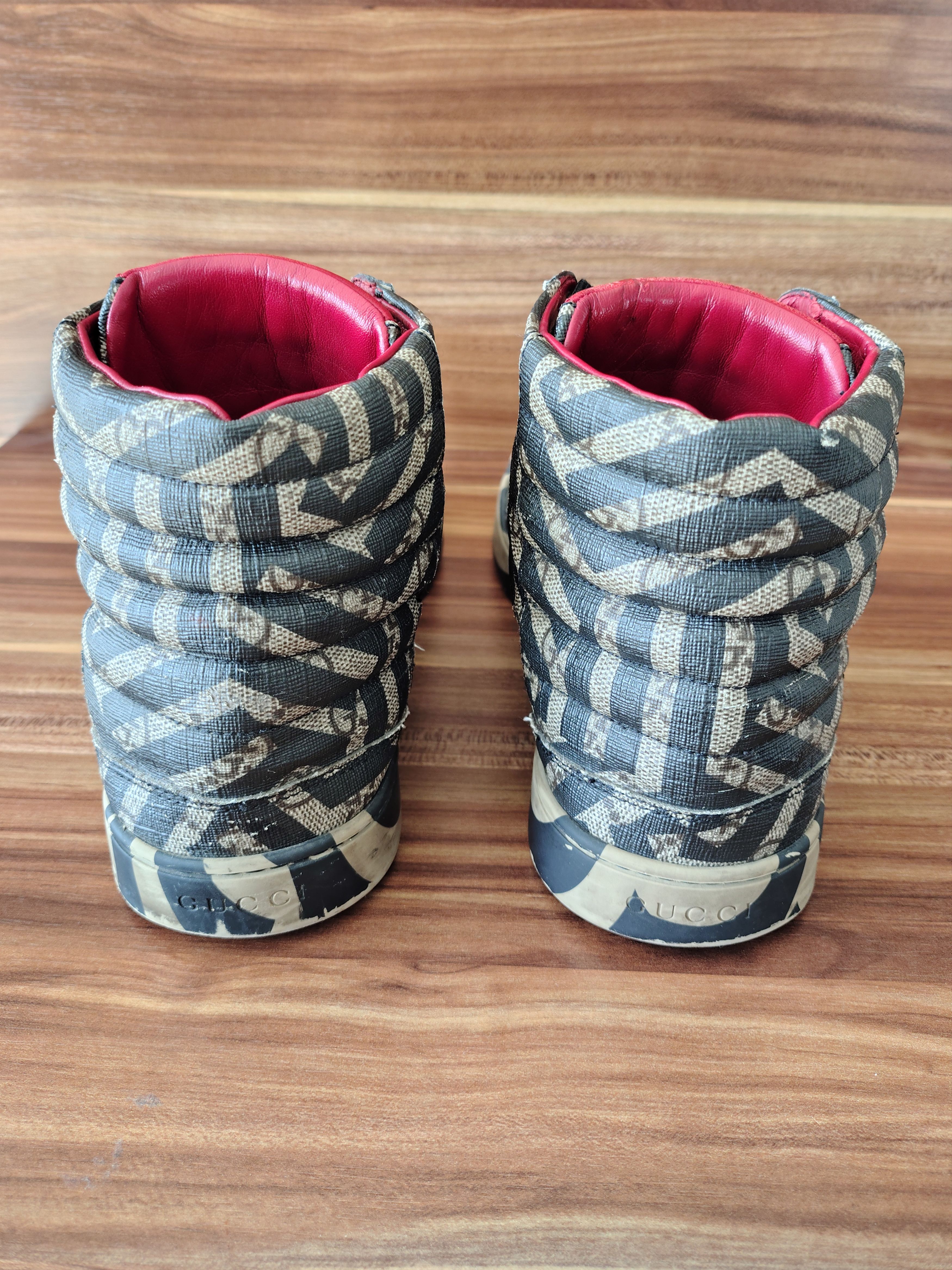 Gucci Gucci High Top Sneakers GG Pattern Red Interior Size US 8 / EU 41 - 3 Thumbnail