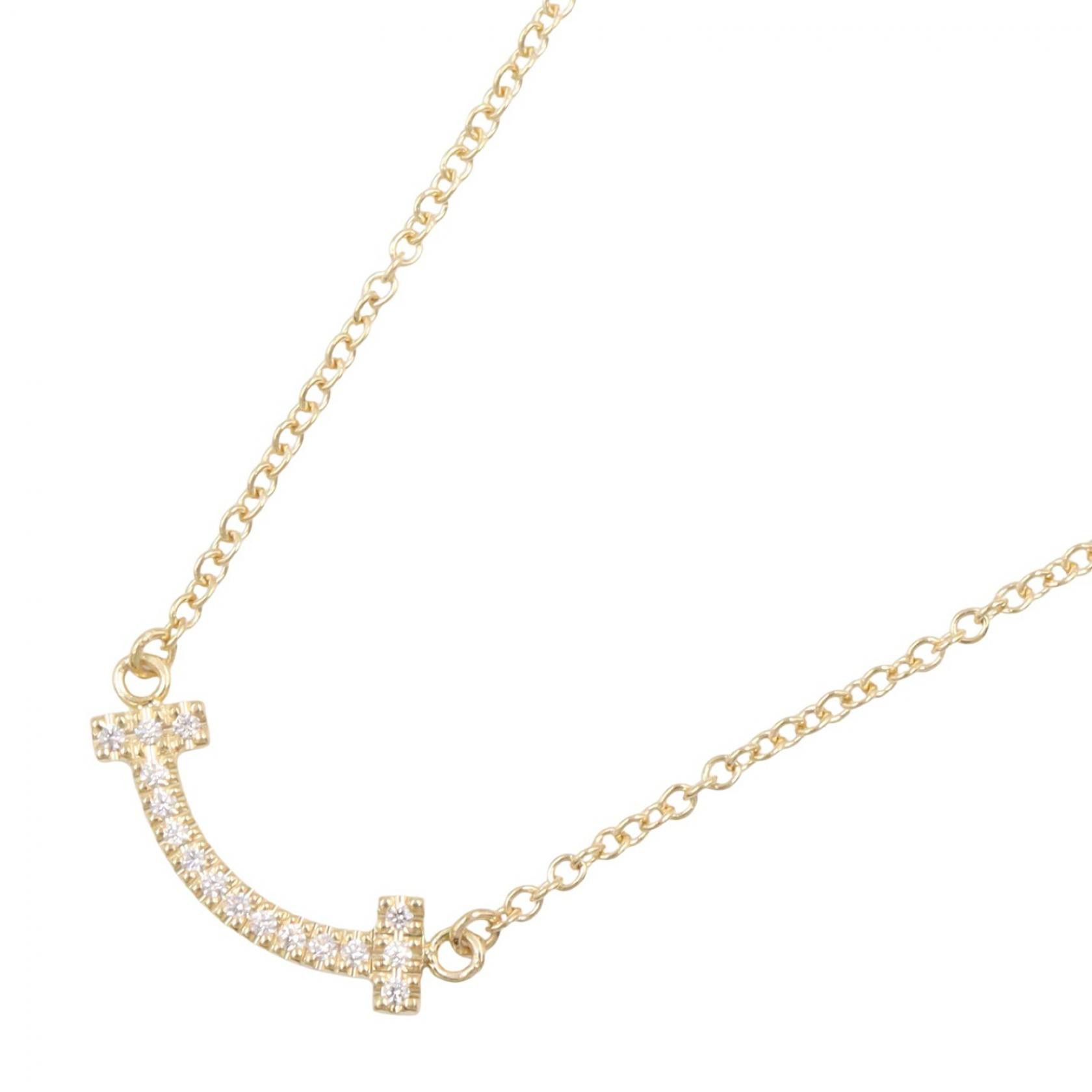 Tiffany & Co. Tiffany & Co. Tiffany & Co. T Smile Mini Au750 Diamond Necklace Precious Metal Necklace DUTY FREE for USA Size ONE SIZE - 1 Thumbnail