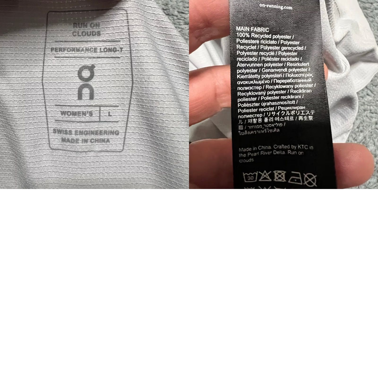 Vintage On Cloud Performance Long Sleeve T Shirt Womens Large Lightweight Running Gray L Regular Women Size L / US 10 / IT 46 - 8 Thumbnail