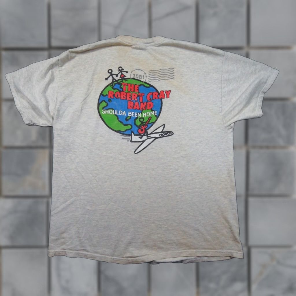 Hanes VINTAGE Hanes The Robert Gray Band Shirt Men XL Gray Cotton Short Sleeve Crew Neck Logo Tee 2000s Band Music Mens XLarge (Guitarist) Size US XL / EU 56 / 4 - 1 Thumbnail