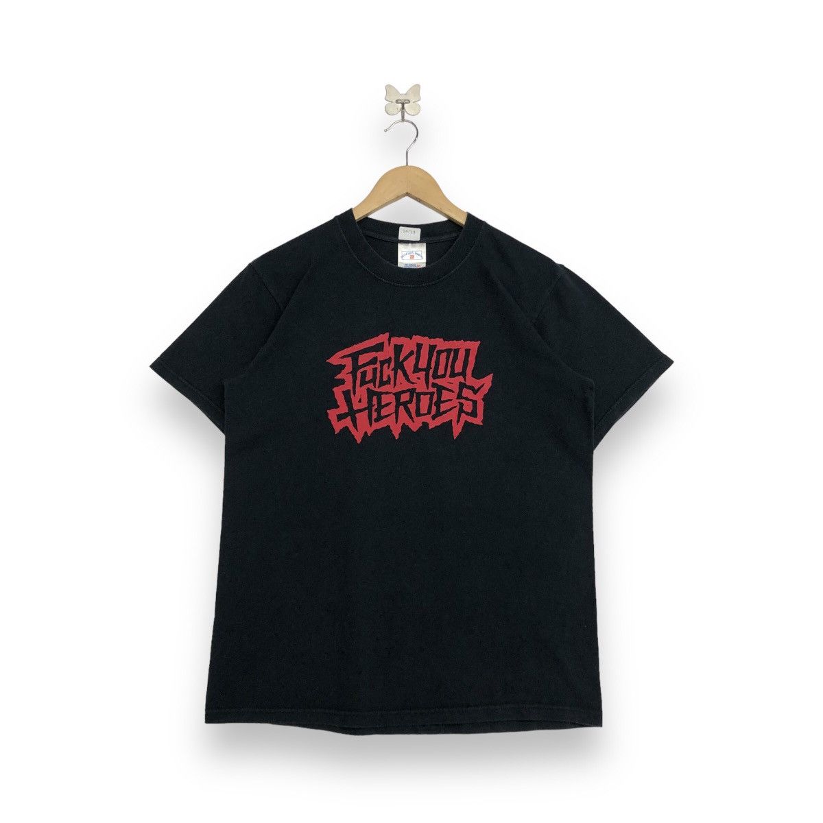 image of Skategang Fuck You Heroes Skate Tees in Black, Men's (Size Medium)