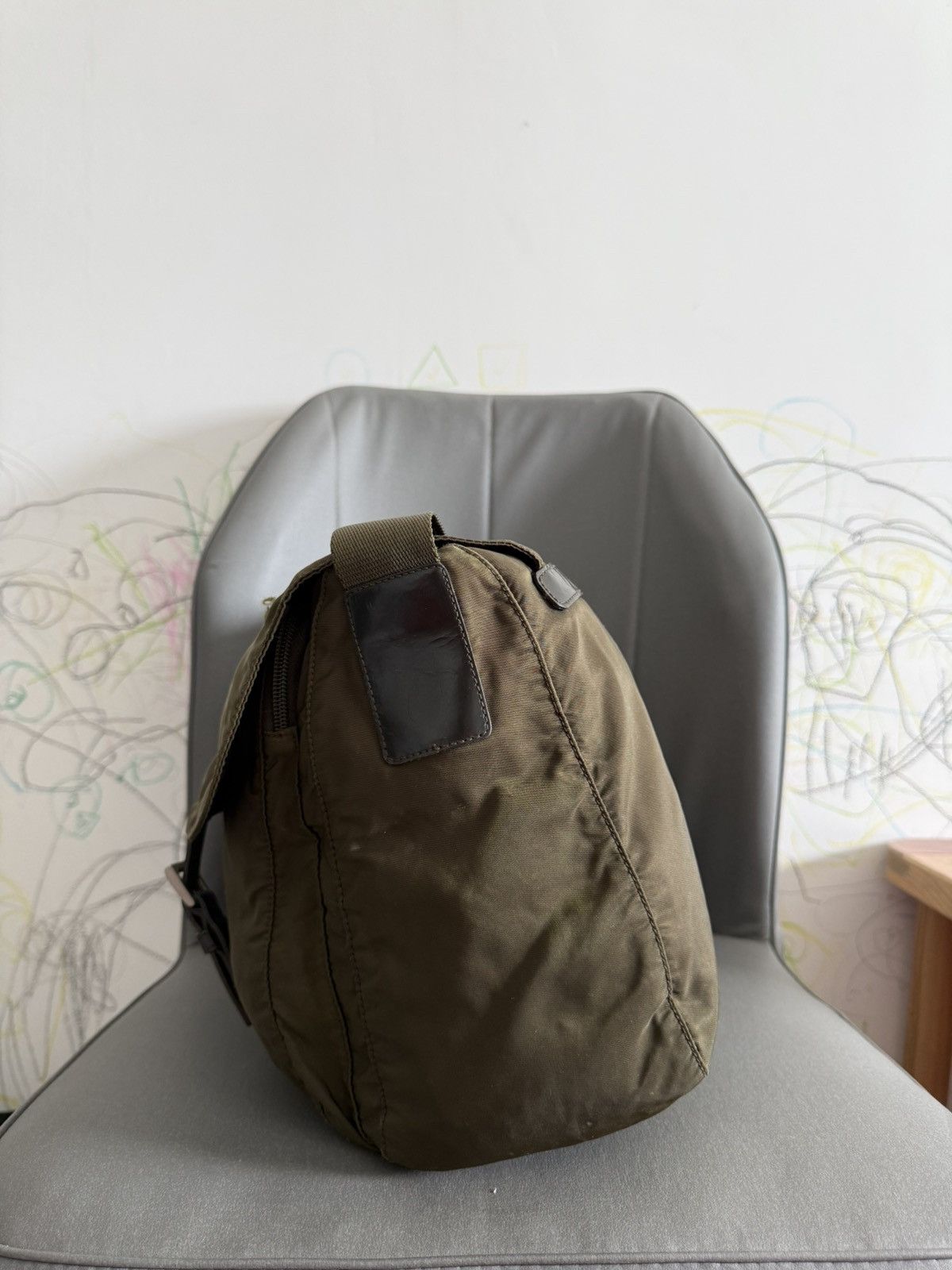 Prada Vintage Prada Army Green Large Sling Messenger Bag Size ONE SIZE - 4 Thumbnail