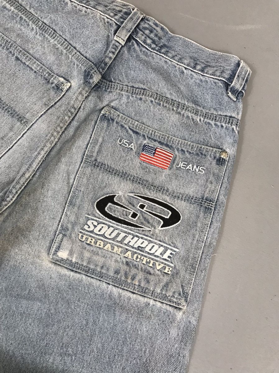 JNCO × Southpole × Vintage Vintage Southpole spell out embroidered faded denim Size US 30 / EU 46 - 11 Thumbnail