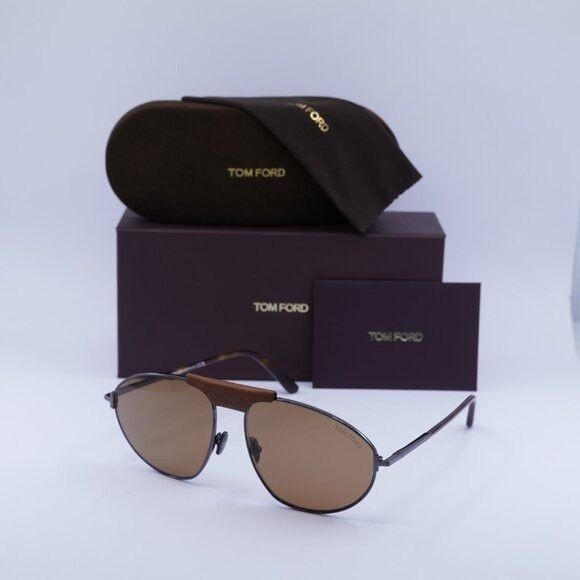 Tom Ford Ken FT1095 08E Sunglasses Gunmetal Aviator Frame display picture 1