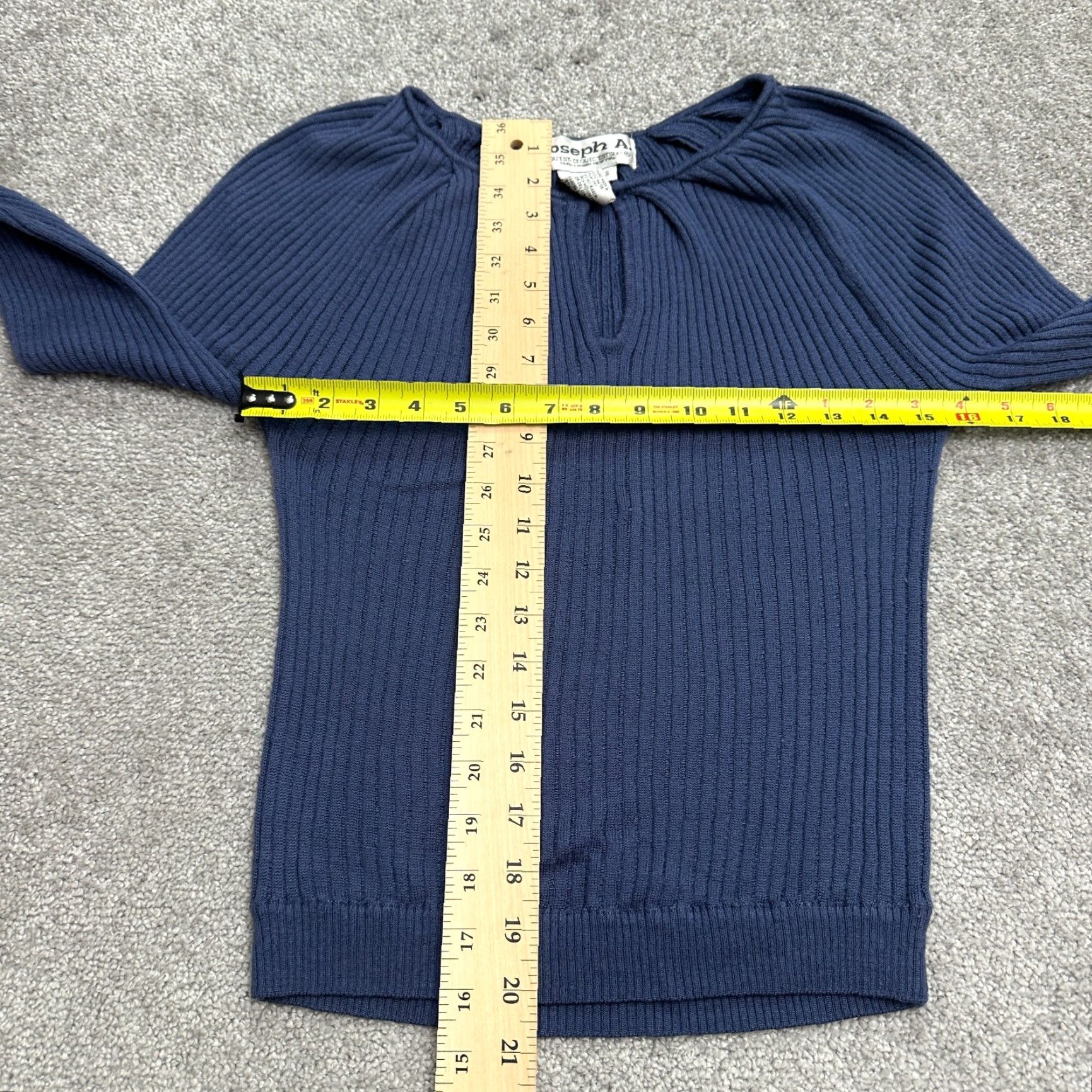Vintage Joseph A. Keyhole Ribbed Knit Top Sweater Women's Small Blue Acrylic Wool Casual Shirt Blouse Womens Size S Size S / US 4 / IT 40 - 6 Thumbnail