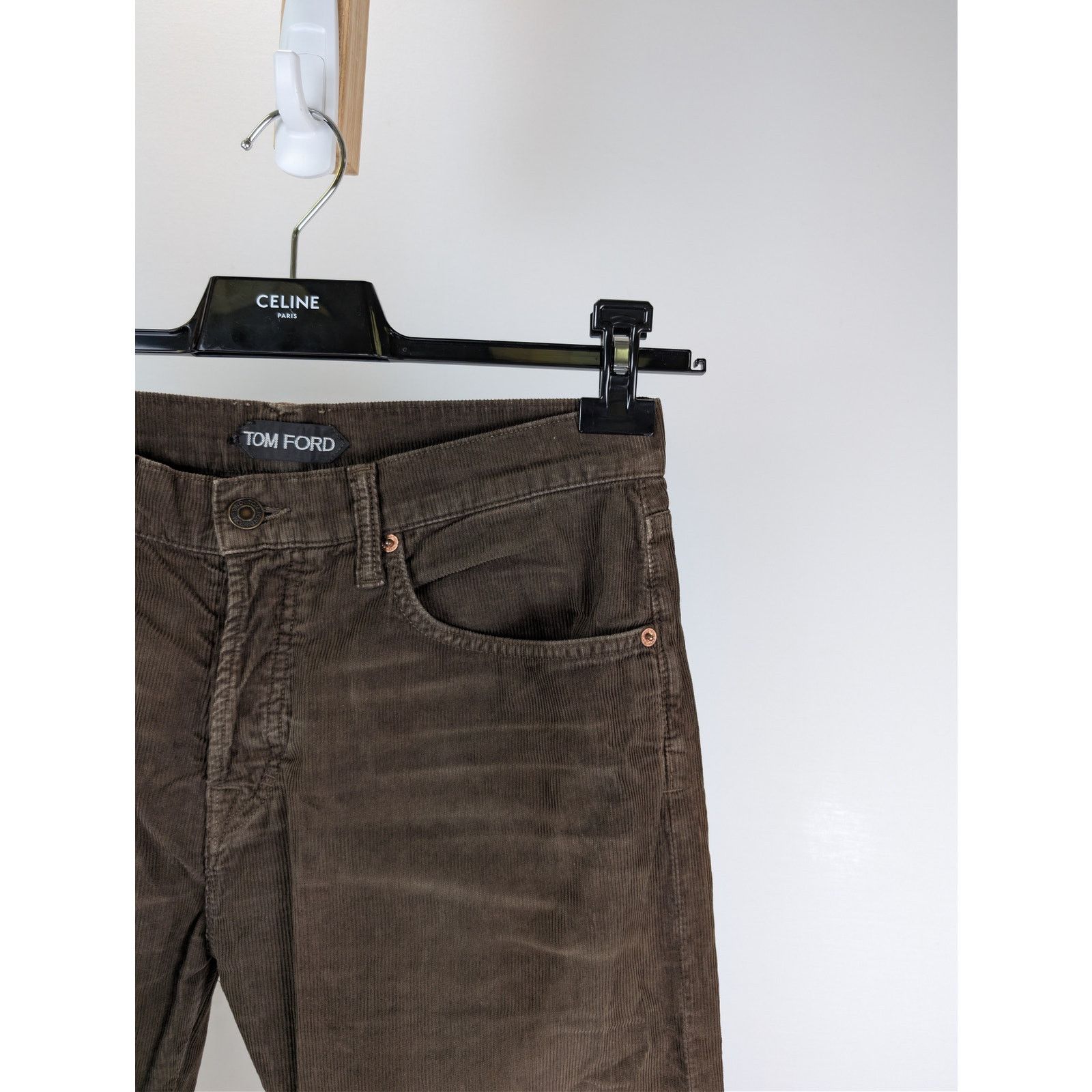 Tom Ford o1rshd1 CC20 slim-fit selvedge denim jeans in a brown/taupe Size US 33 - 6 Thumbnail