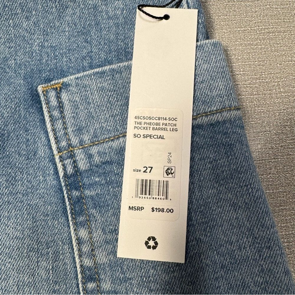 Joe's NWT New $198 Joe's Pheobe Patch Pocket Barrel Leg Jeans In Size 27" / US 4 / IT 40 - 8 Thumbnail