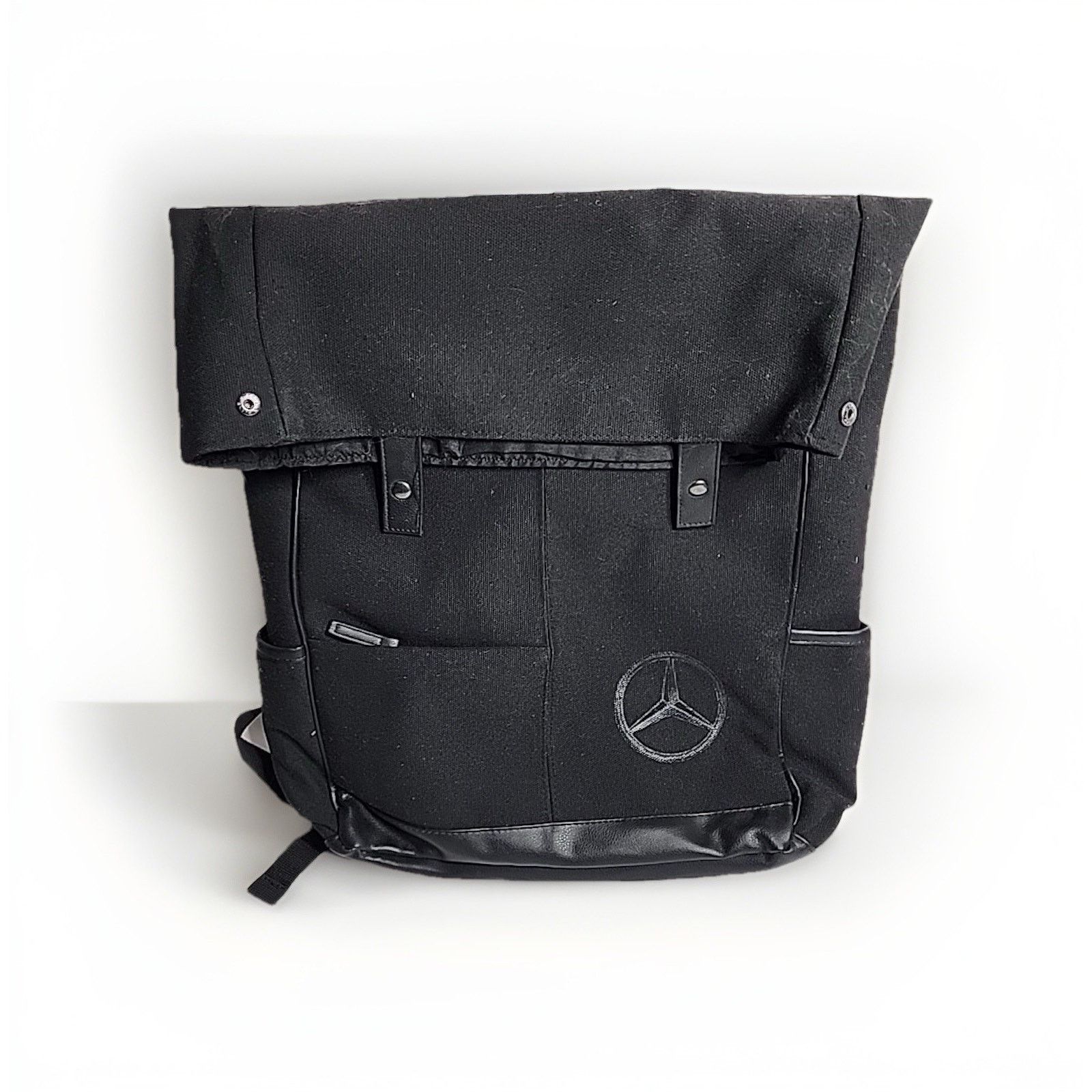 Mercedes-Benz Mercedes-Benz Black Canvas Leather Laptop Backpack Logo Size ONE SIZE - 2 Thumbnail