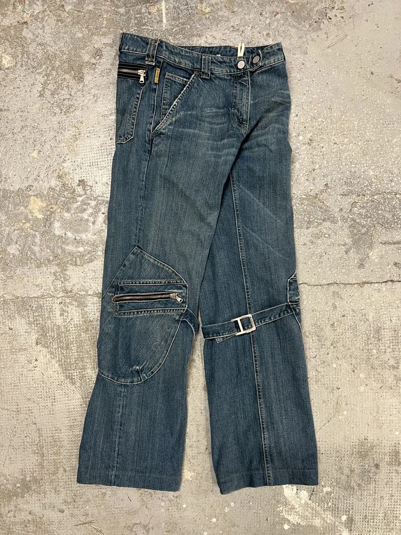 Armani × Vintage 2000s Armani Cargo Bondage Denim Jeans Size US 30 / EU 46 - 7 Thumbnail