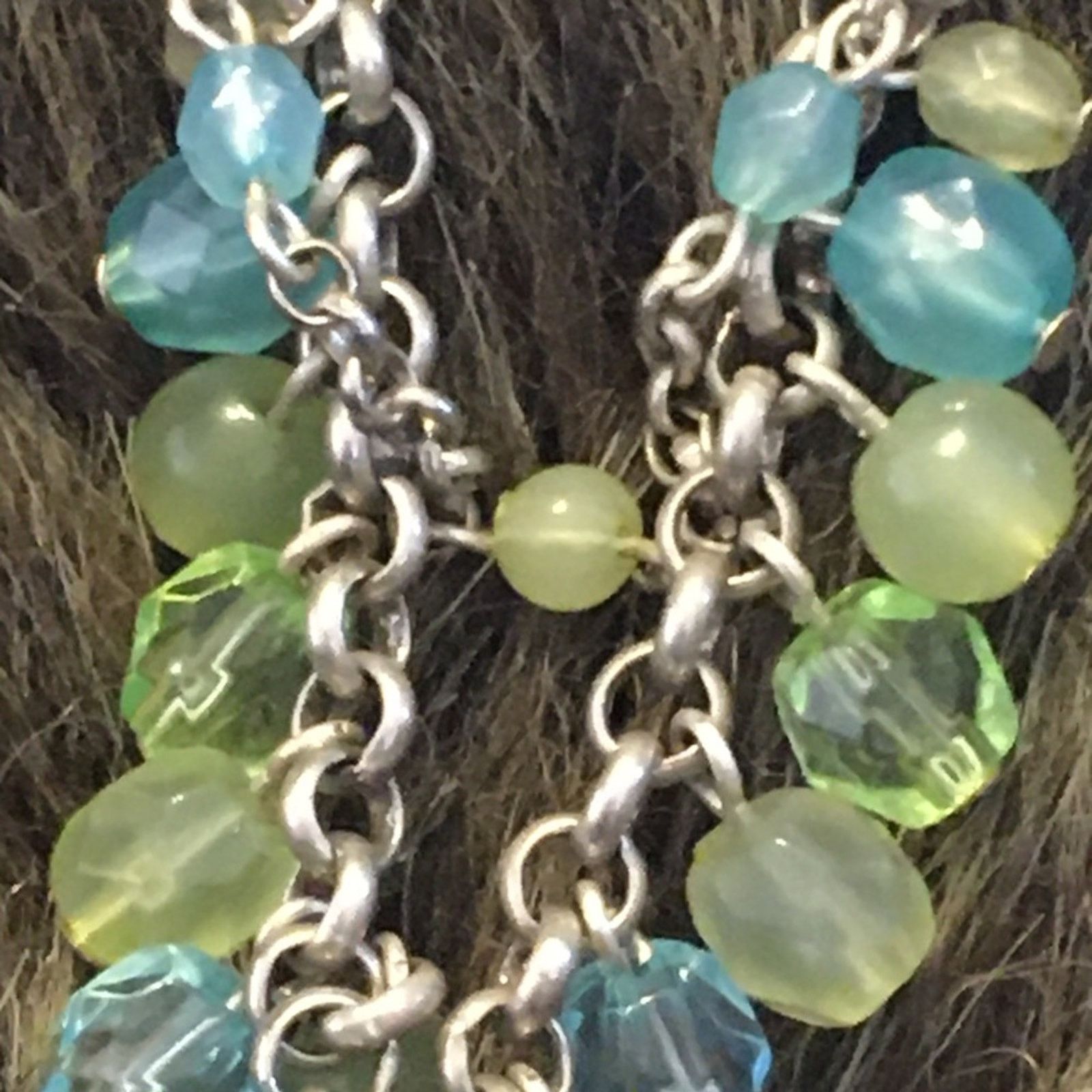 Jewelry Green and blue faceted bead chandelier necklace Size ONE SIZE - 9 Thumbnail