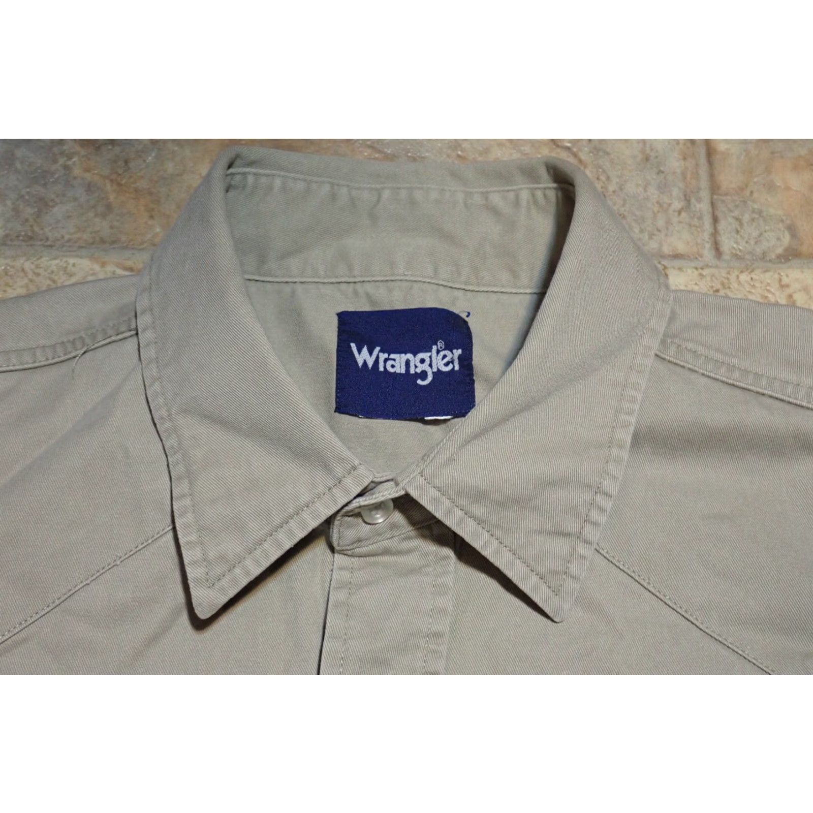 Wrangler VINTAGE Wrangler Men's Western Shirt XL Brown Cotton Pearl Snap Brushpopper Cowboy Workwear 50 Inches Chest Size US XL / EU 56 / 4 - 4 Thumbnail