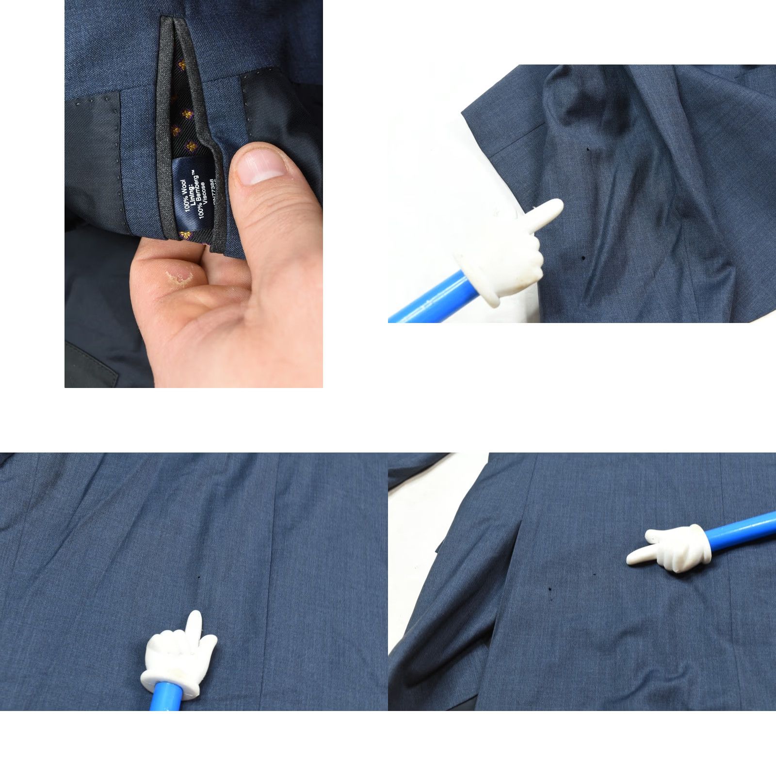 J.Crew J.CREW Blazer Mens 40R Blue Slim Two-Button Notch Lapel Wool Single-Breasted Jacket/Coat Regular Length Vintage: No Size 40R - 9 Thumbnail