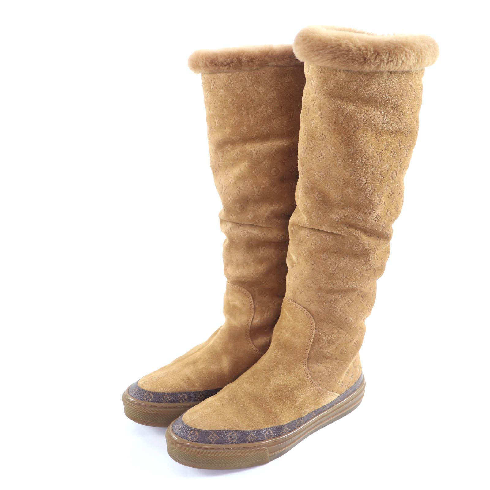 Louis Vuitton Louis Vuitton Louis Vuitton Snowball Mouton Knee-high Boots Fur Shoes DUTY FREE for USA Size ONE SIZE - 1 Thumbnail