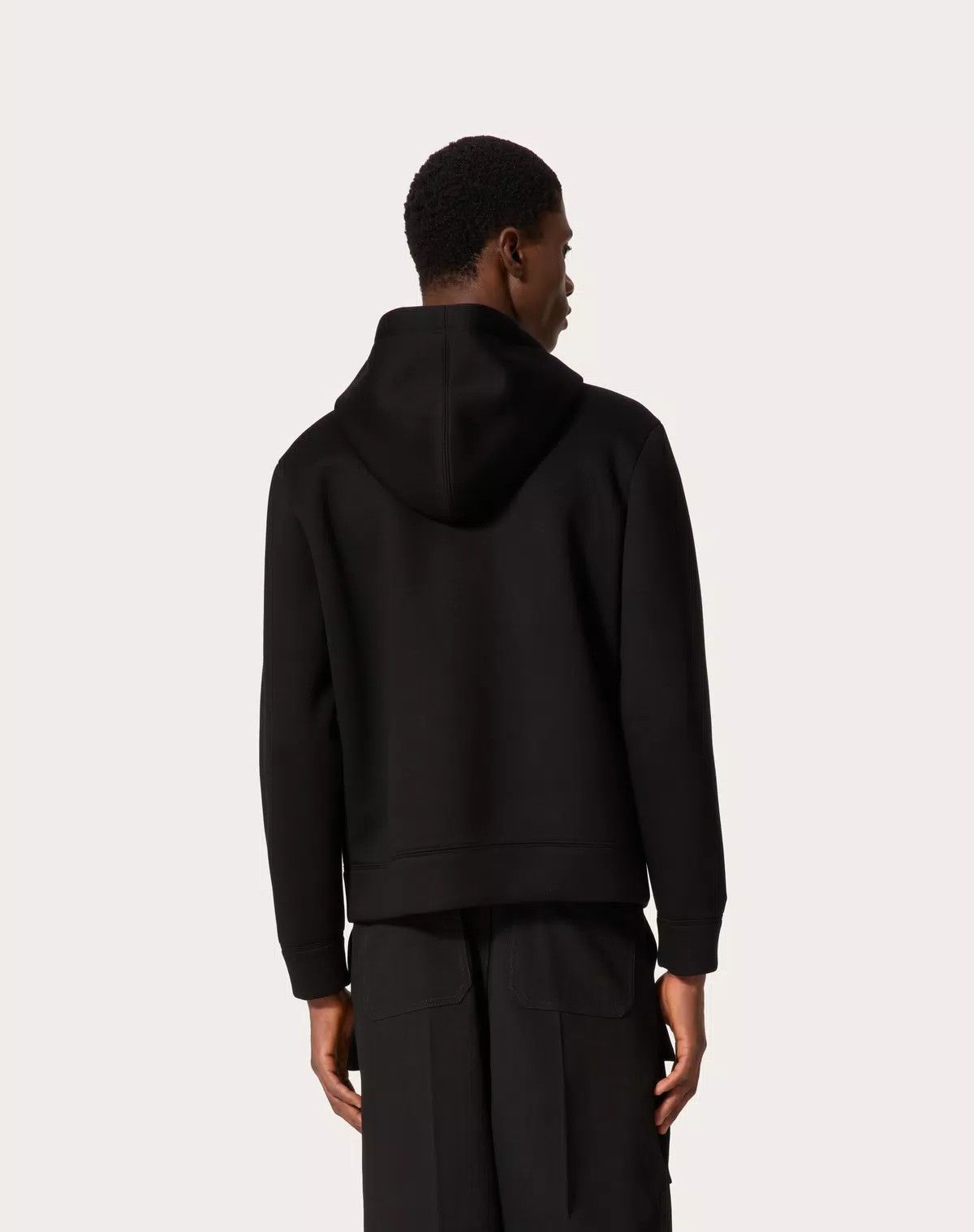 Valentino oc11z0725 Neoprene Sweatshirt With Hood And Zip in Black Size US S / EU 44-46 / 1 - 4 Thumbnail
