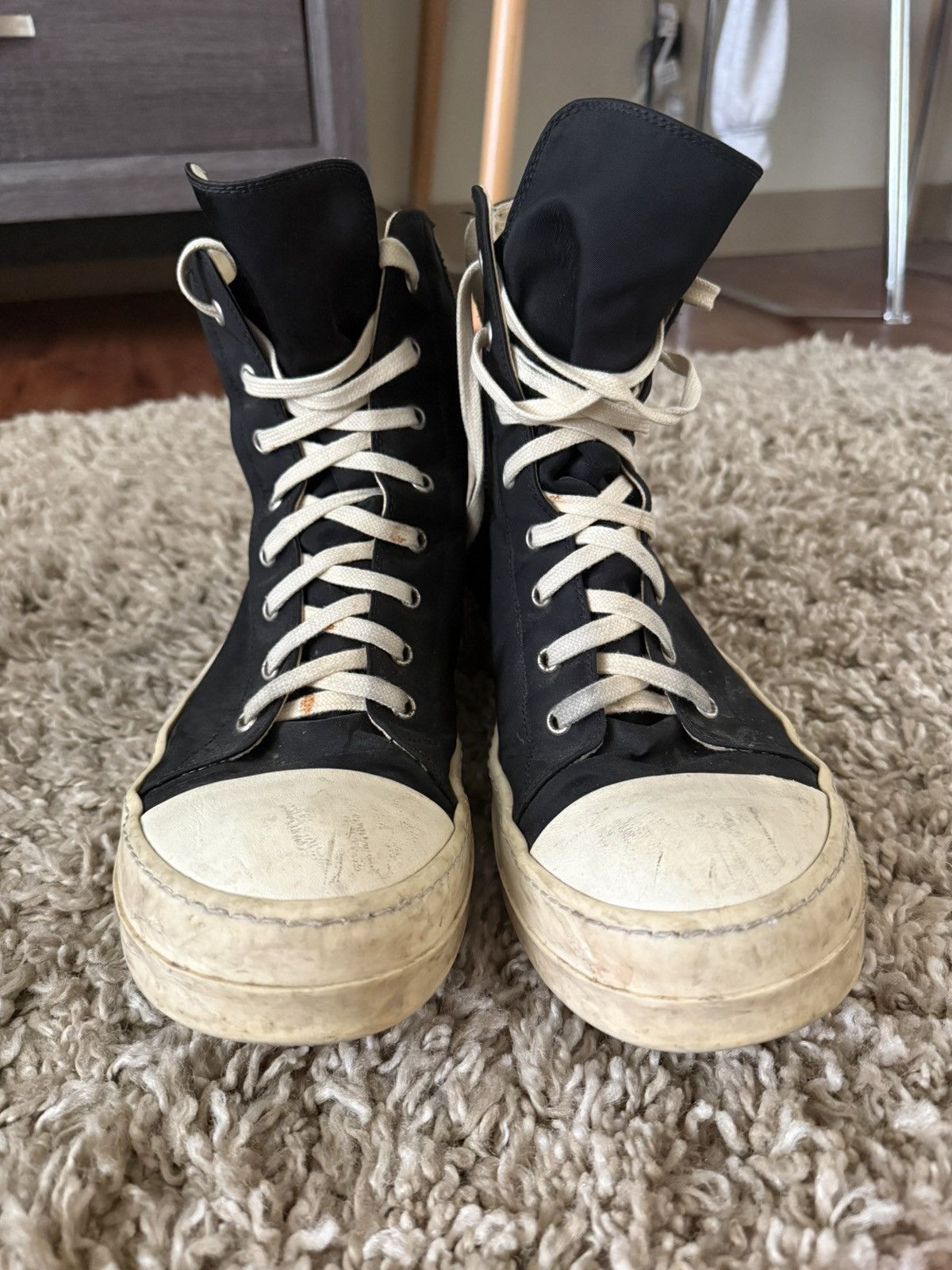 Rick Owens RICK OWENS - DRKSHDW - Waxed Canvas Ramones Size US 9 / EU 42 - 2 Thumbnail