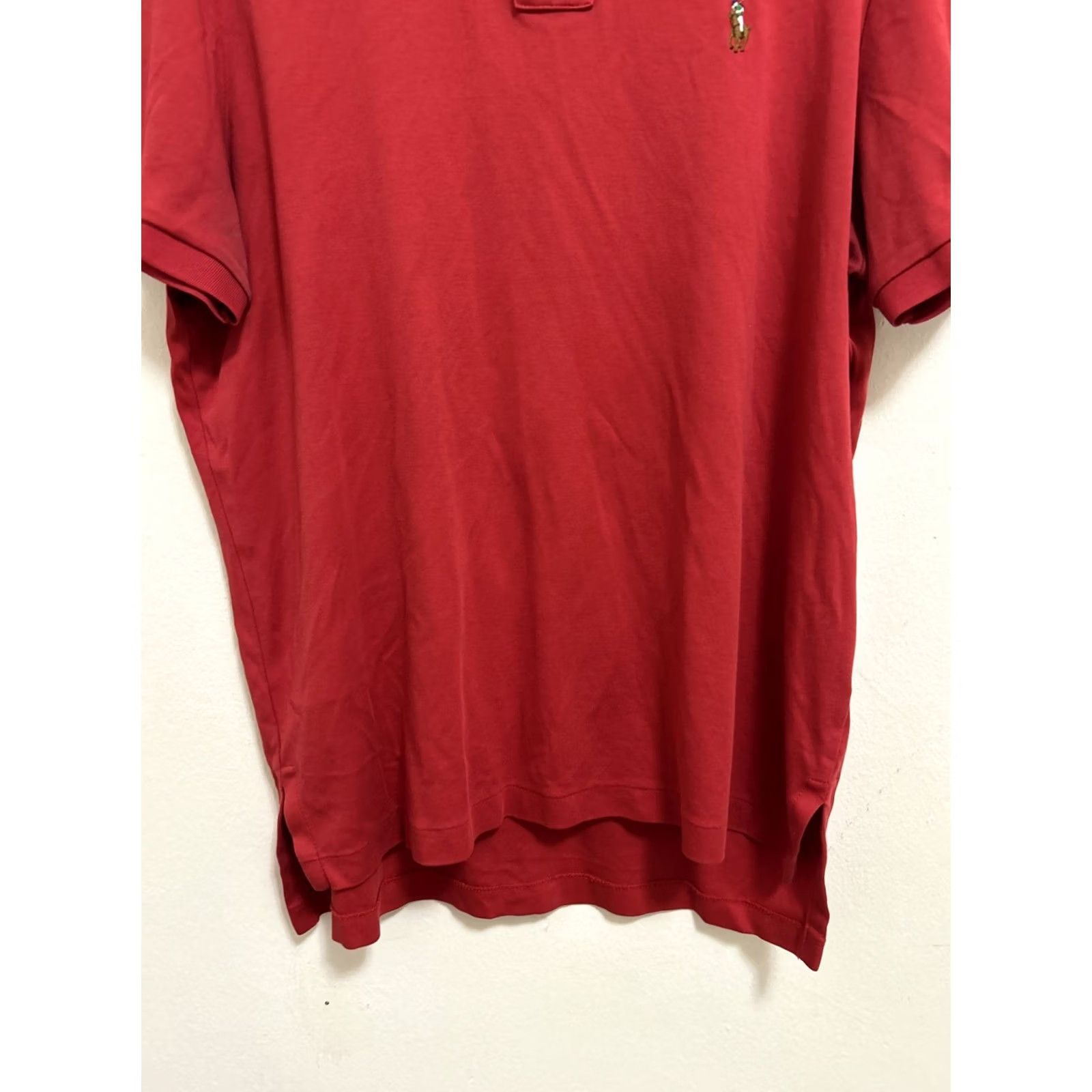 Ralph Lauren Polo Ralph Lauren Shirt Mens Large Red Pima Knit Short Sleeve Button Embroidered Logo Polo Size US L / EU 52-54 / 3 - 3 Thumbnail