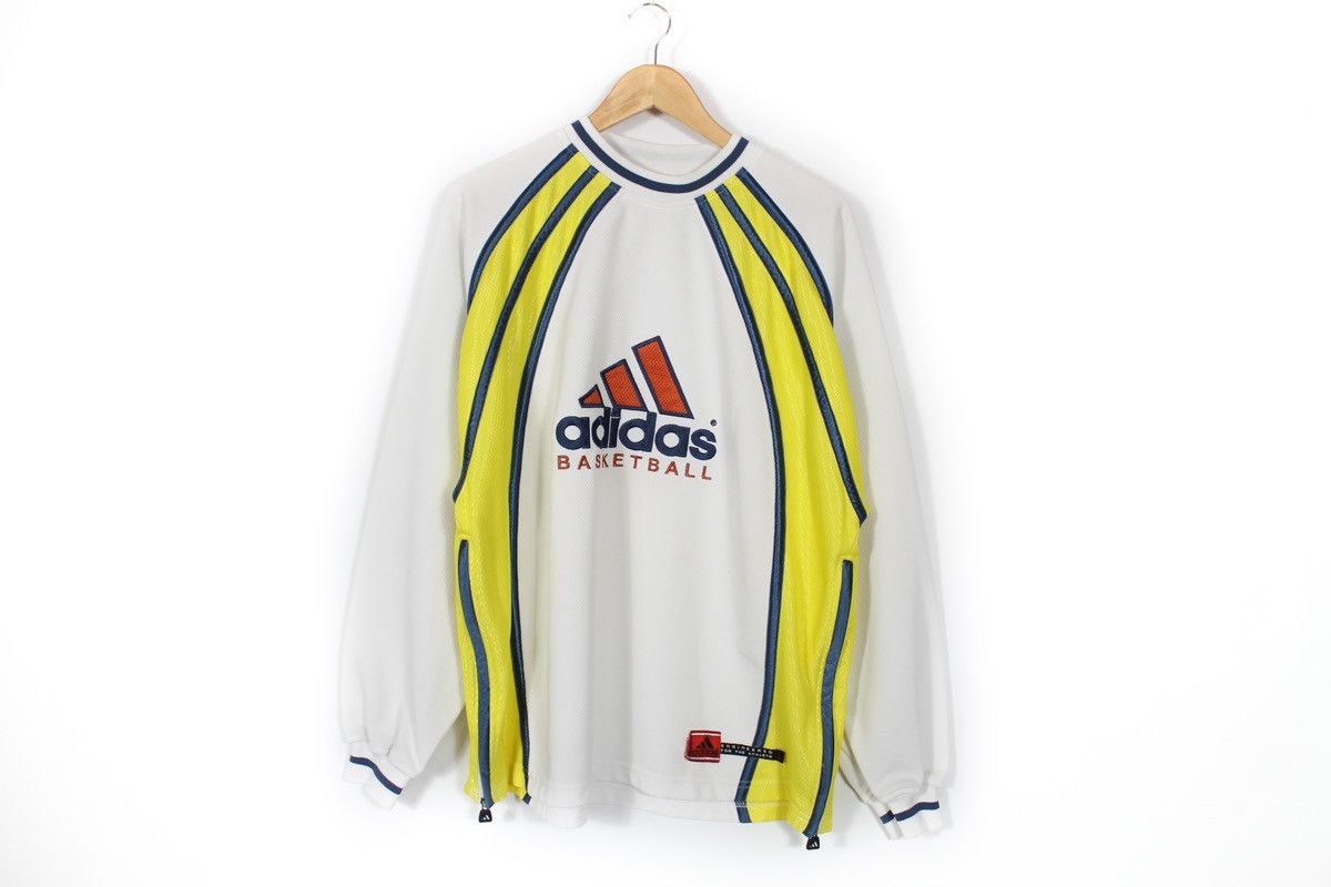 Adidas × Vintage Vintage Adidas Basketball Sweater Jersey White Mens Size L Size US L / EU 52-54 / 3 - 1 Thumbnail