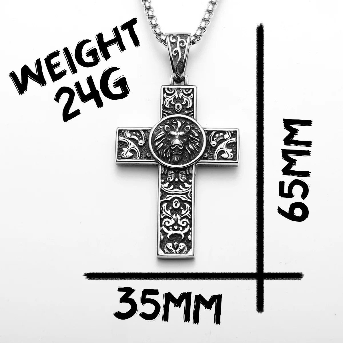 Other Lion Carving Cross Pendant Accessories Necklace Gifts Size ONE SIZE - 6 Thumbnail