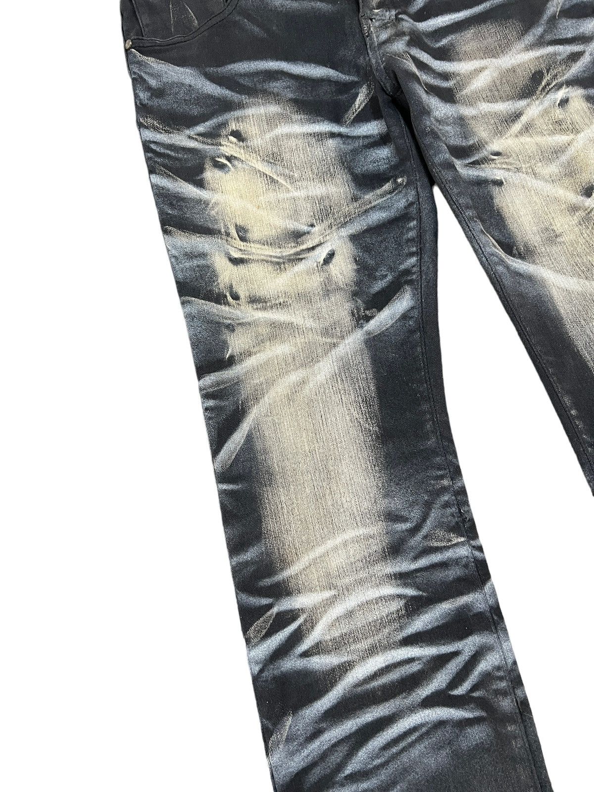 Tornado Mart Tornado Mart Acid Wash Claw Mark Slim Flare Denim Size US 31 - 5 Thumbnail