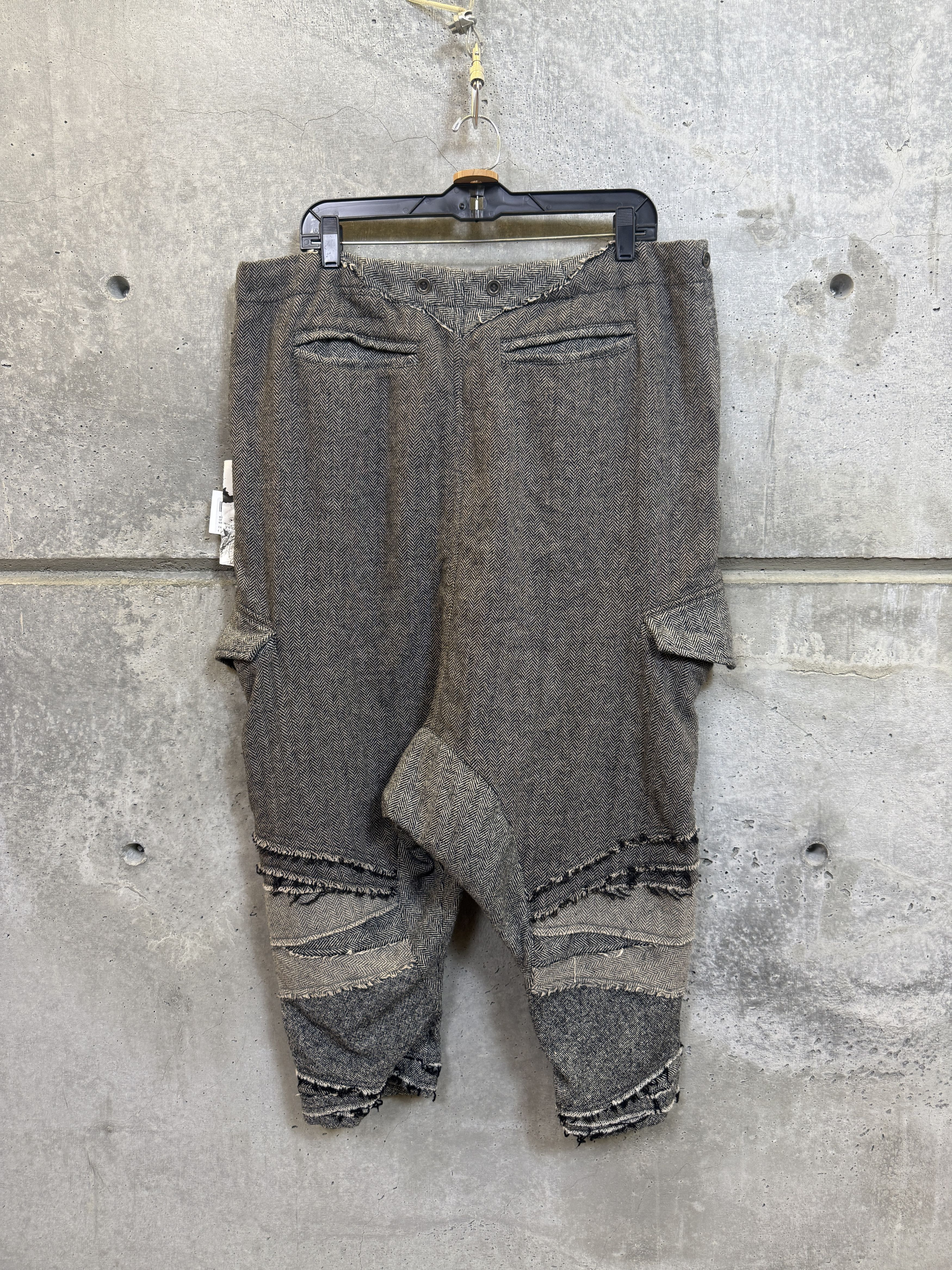 Greg Lauren $2.2k Greg Lauren Mix Herringbone Cargo Drop Pants Size US 34 / EU 50 - 7 Thumbnail