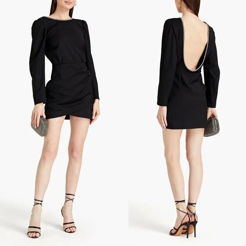 ba&sh NWT New $530 BA&SH Miroir Wool Mini Black Dress Size 3 US 8 Size M / US 6-8 / IT 42-44 - 1 Thumbnail