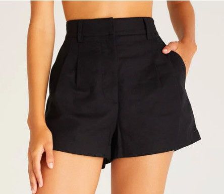 Old Navy NWT Old Navy High Waisted Black Linen Rayon Women’s Short Size 32" / US 10 / IT 46 - 1 Thumbnail