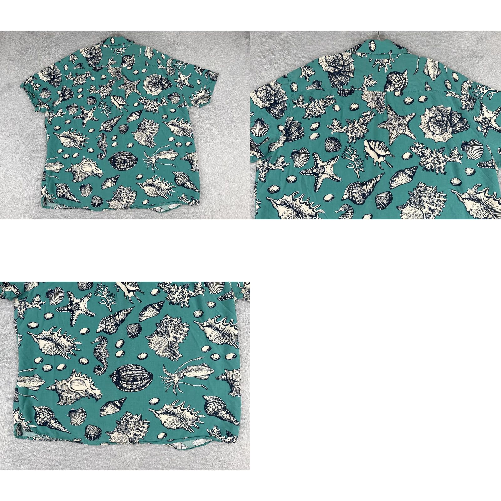 Vintage Original Use shirt XL Blue Coral Seashells Hawaiian 100% Rayon Size US XL / EU 56 / 4 - 9 Thumbnail